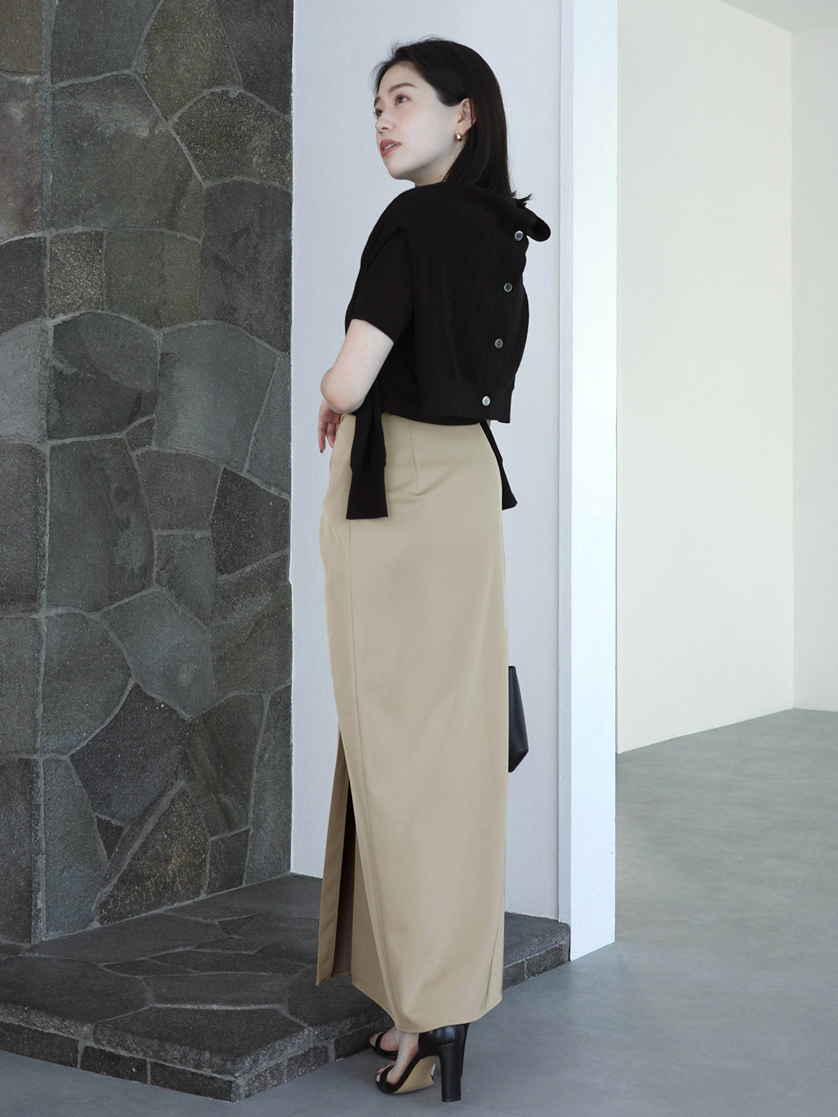 ラティスケーブルニットカーディガン