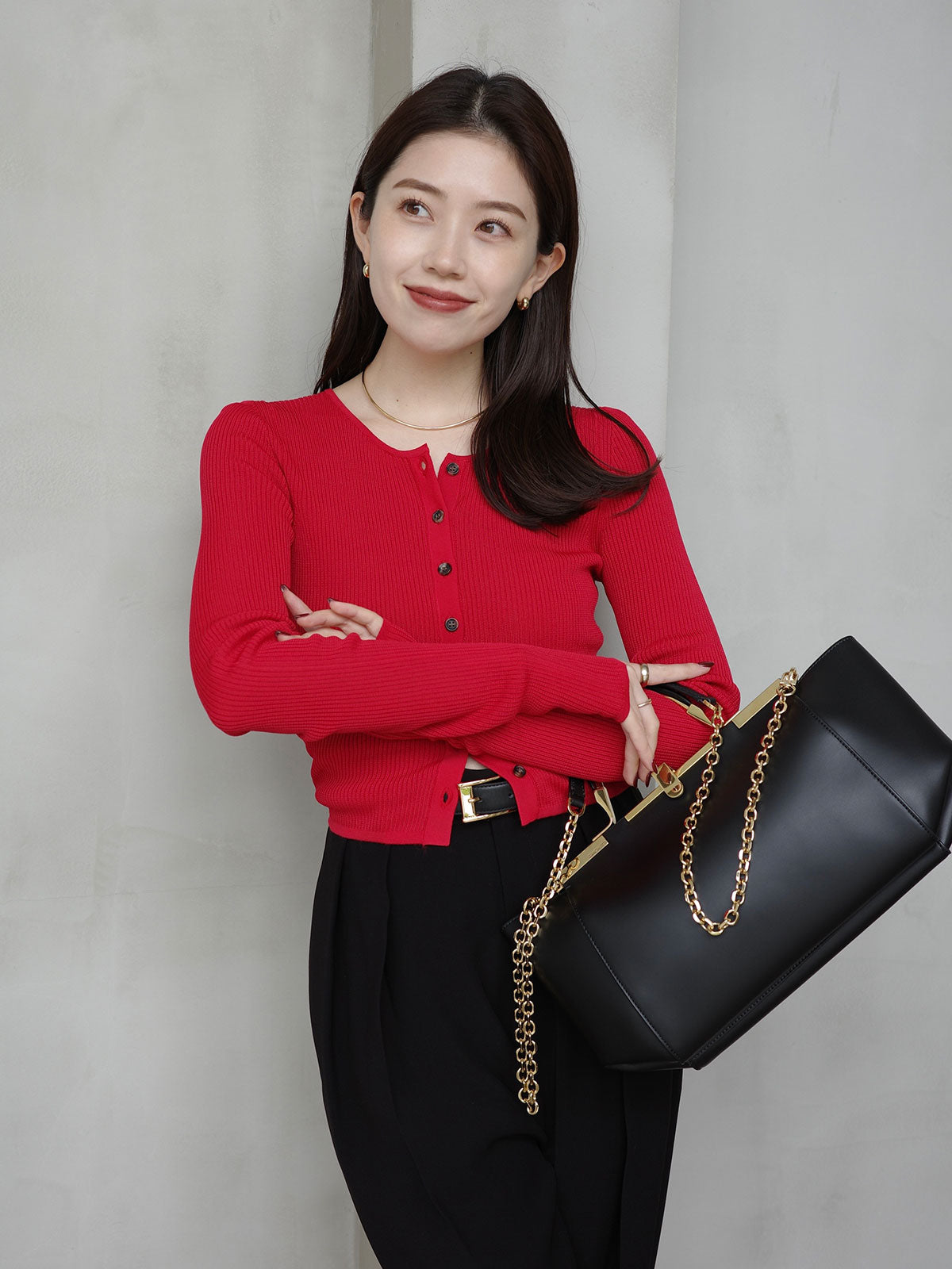 ダブルサテンテーパードパンツ