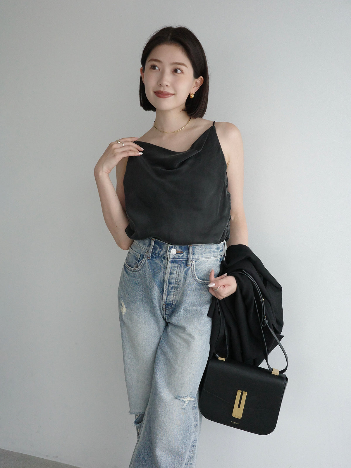 Fibril Satin Drape Camisole