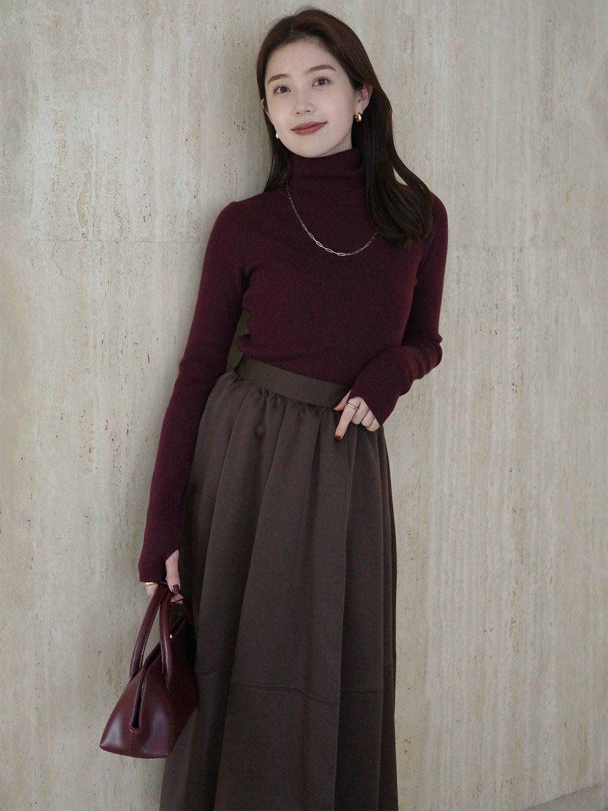 アセライクサテンバルーンスカート