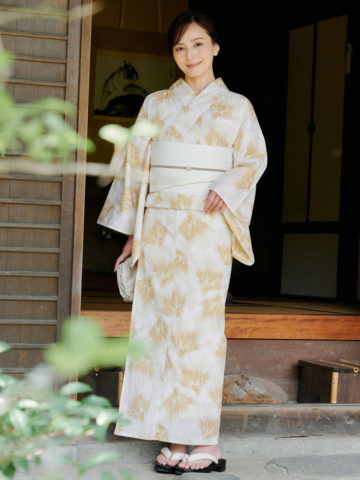 mist bloom yukata set - YELLOW