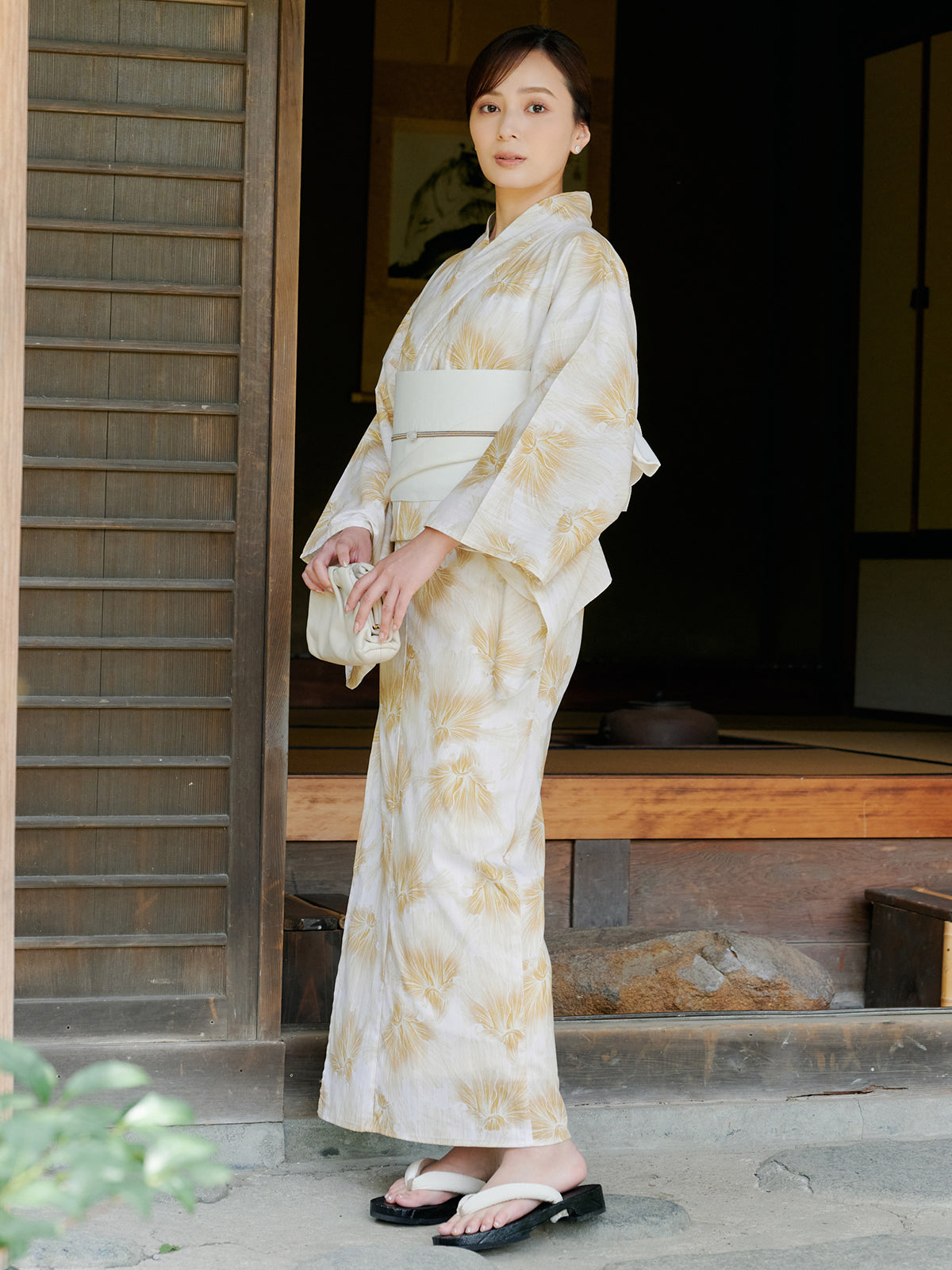 mist bloom yukata set - YELLOW