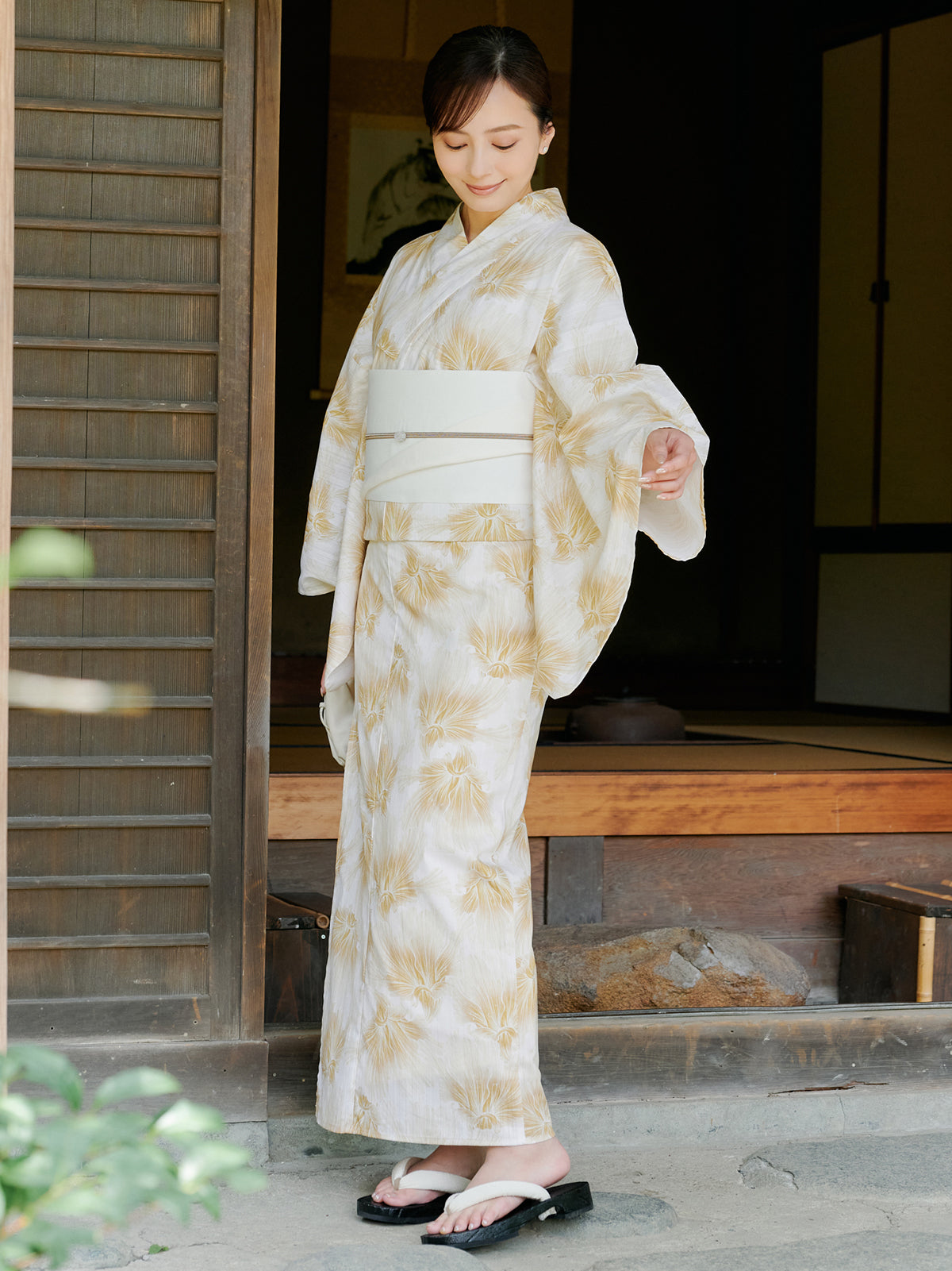 mist bloom yukata set - YELLOW