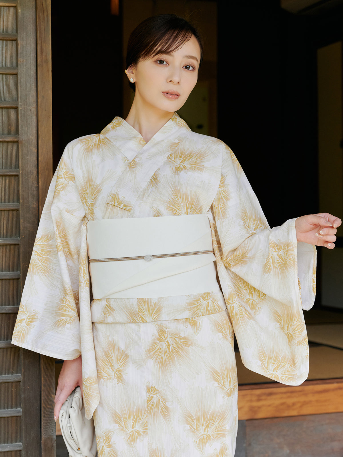 mist bloom yukata set - YELLOW