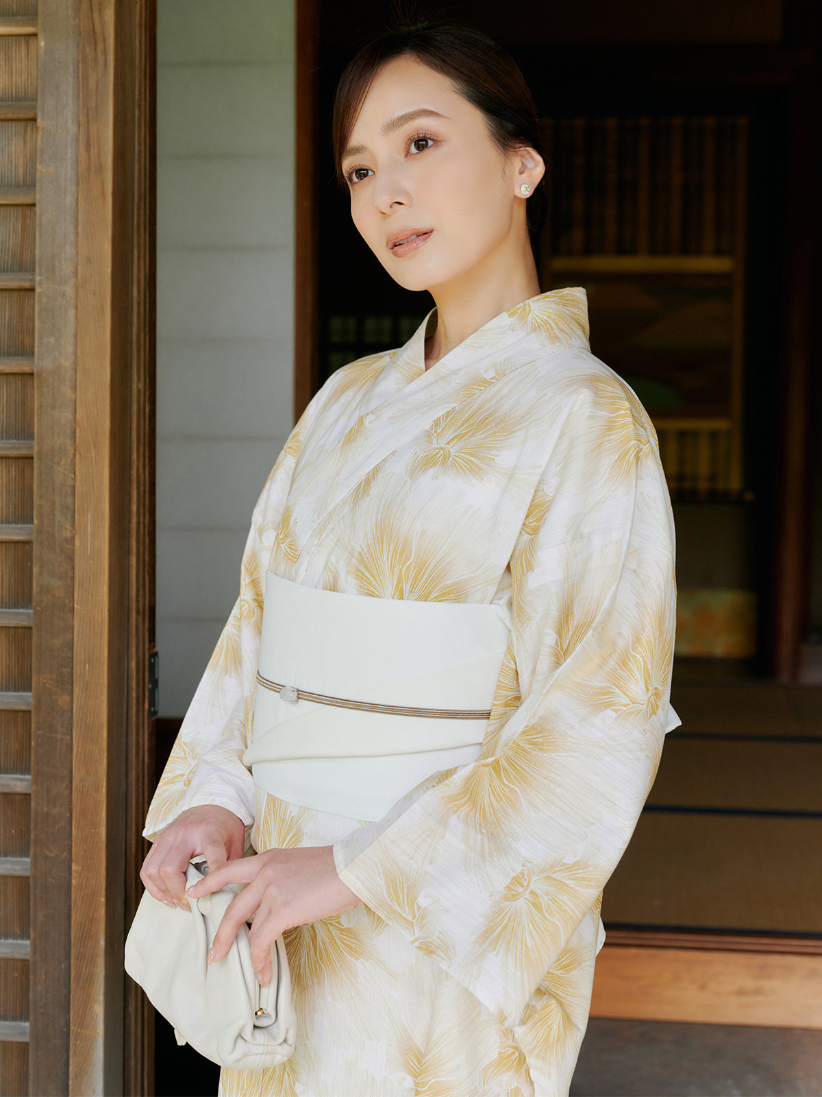 mist bloom yukata set - YELLOW