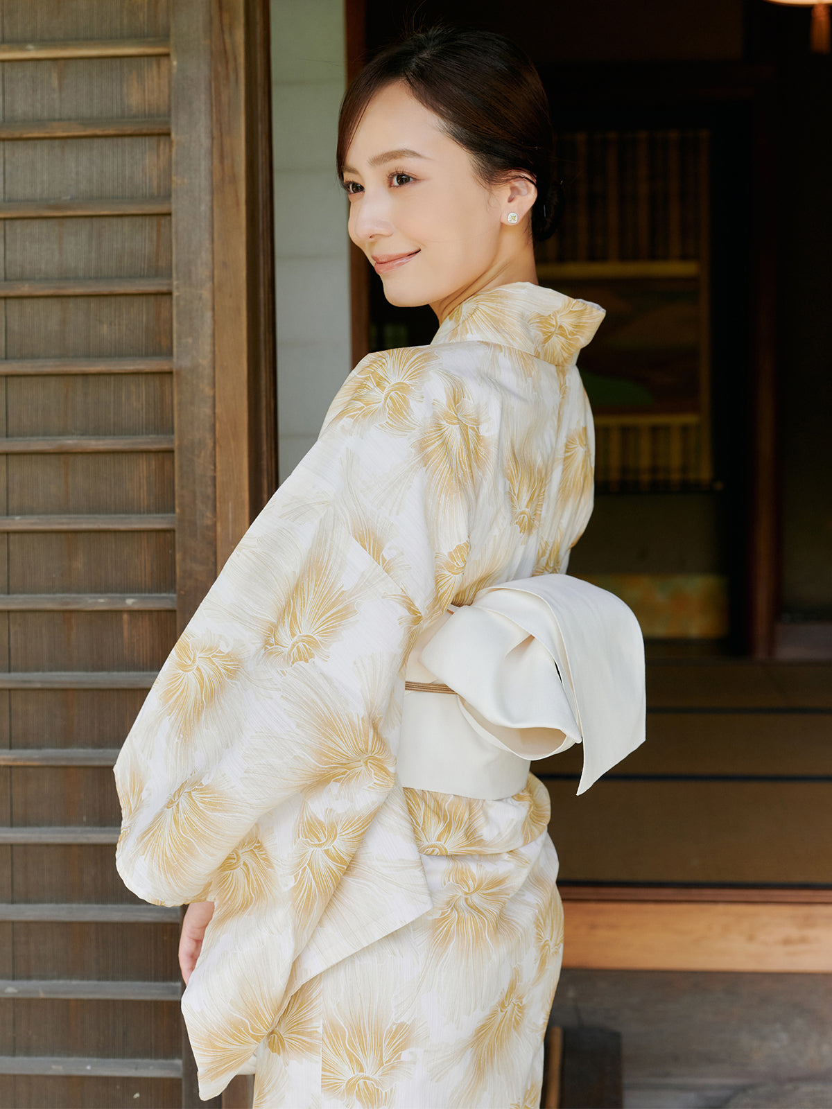 mist bloom yukata set - YELLOW