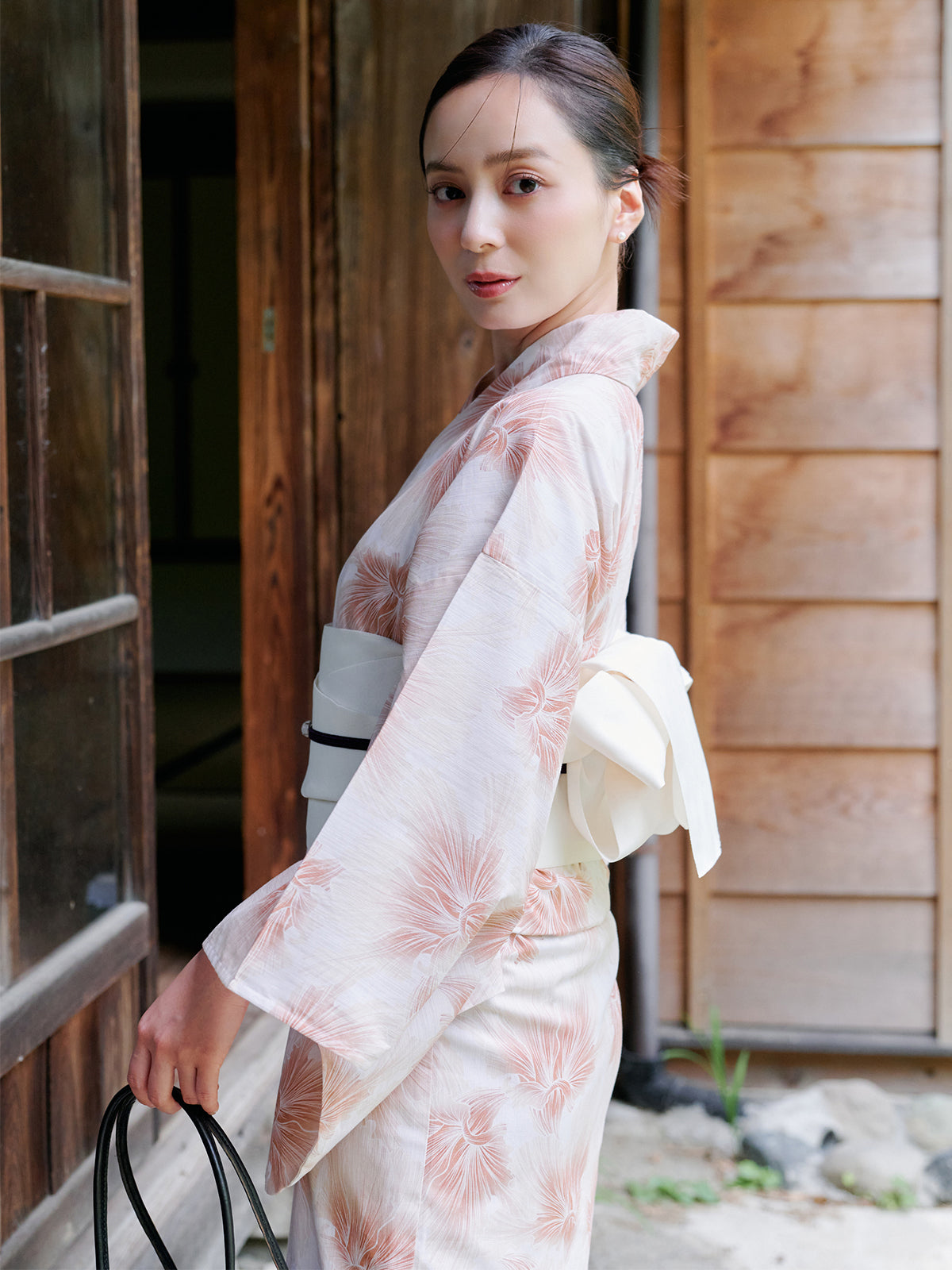 mist bloom yukata set - PINK BEIGE