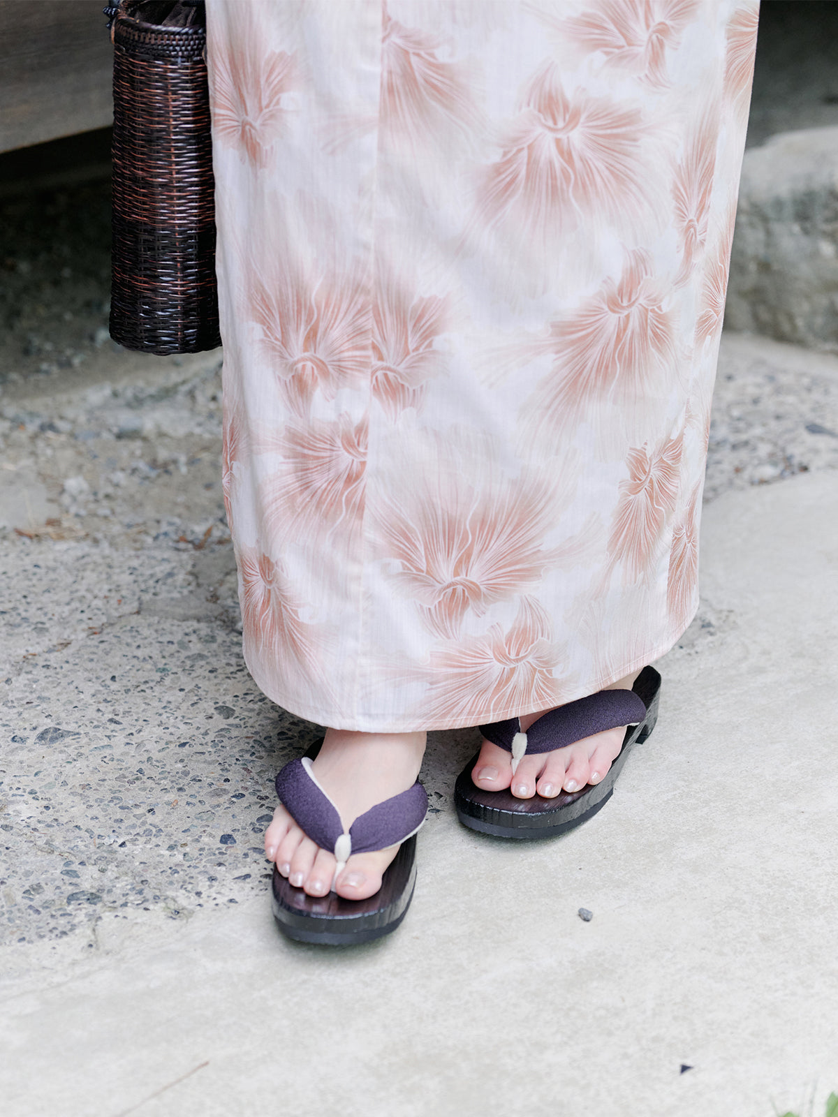 mist bloom yukata set - PINK BEIGE