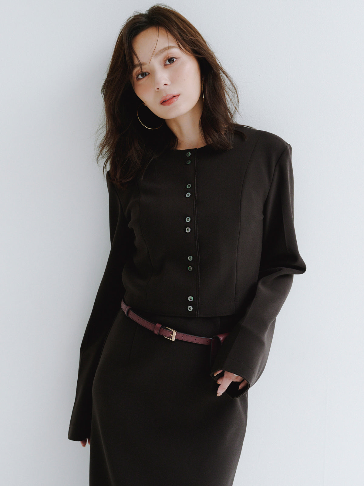 カットジョーゼットタイトスカート