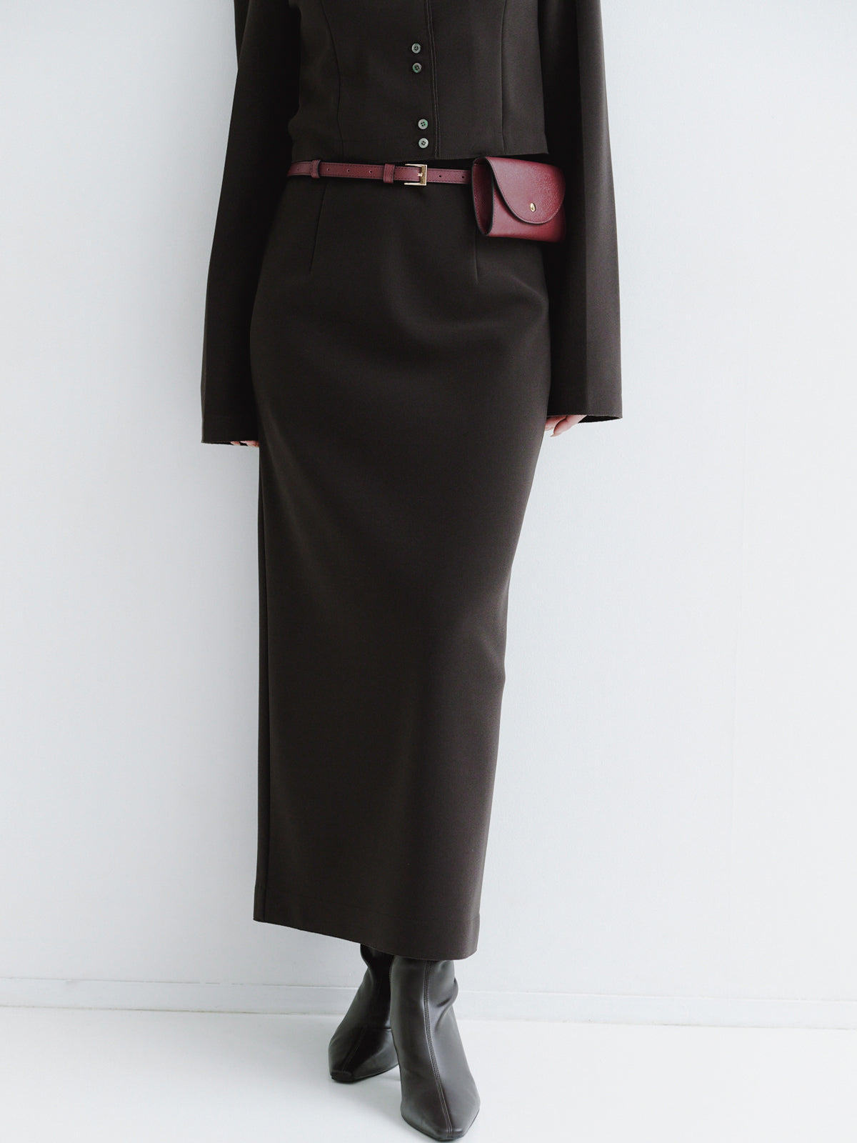 カットジョーゼットタイトスカート