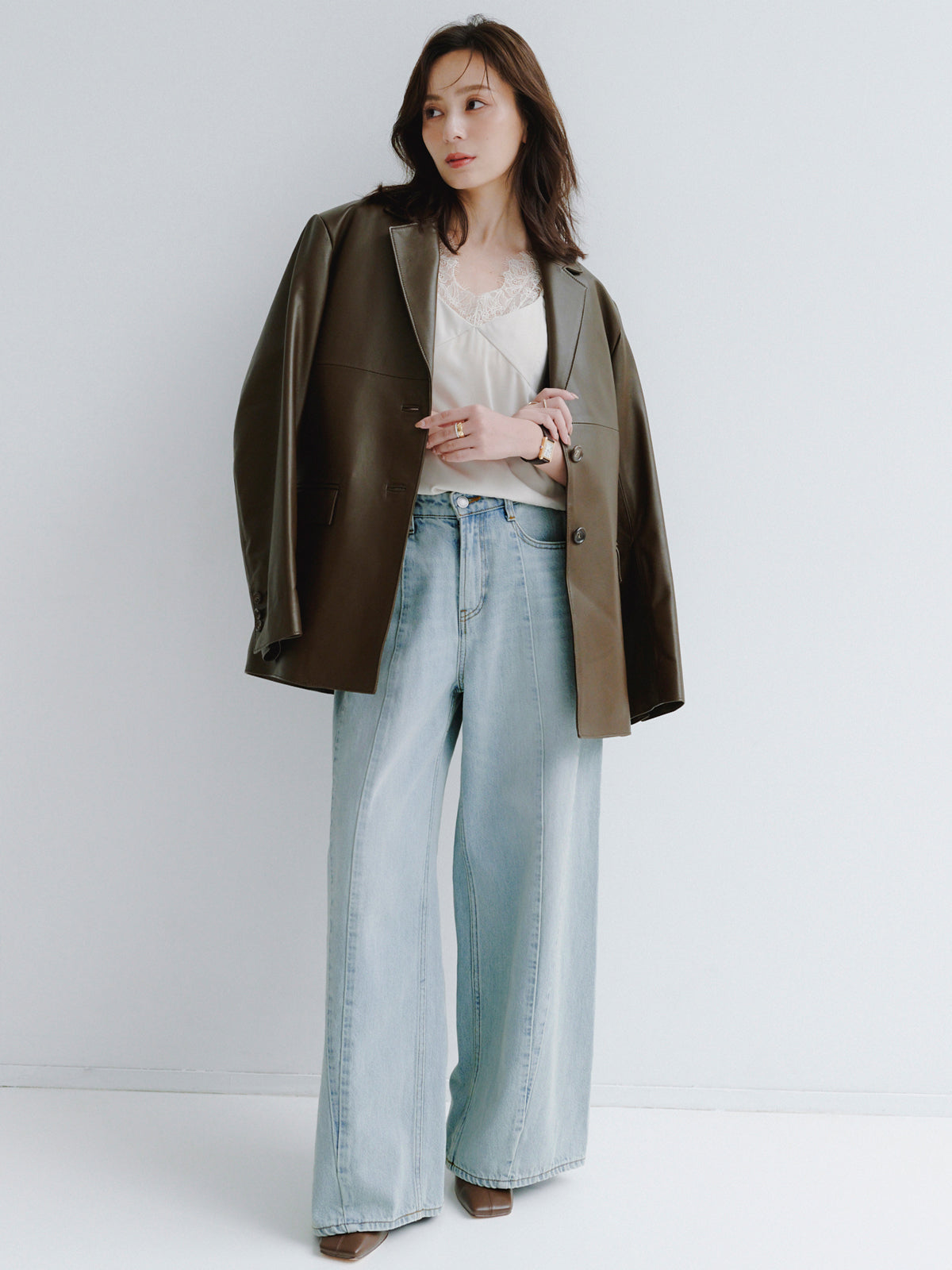 レザーテーラードジャケット