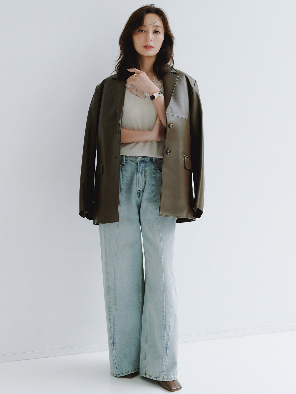 レザーテーラードジャケット