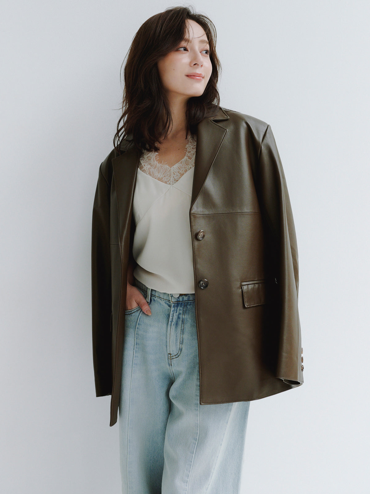 レザーテーラードジャケット