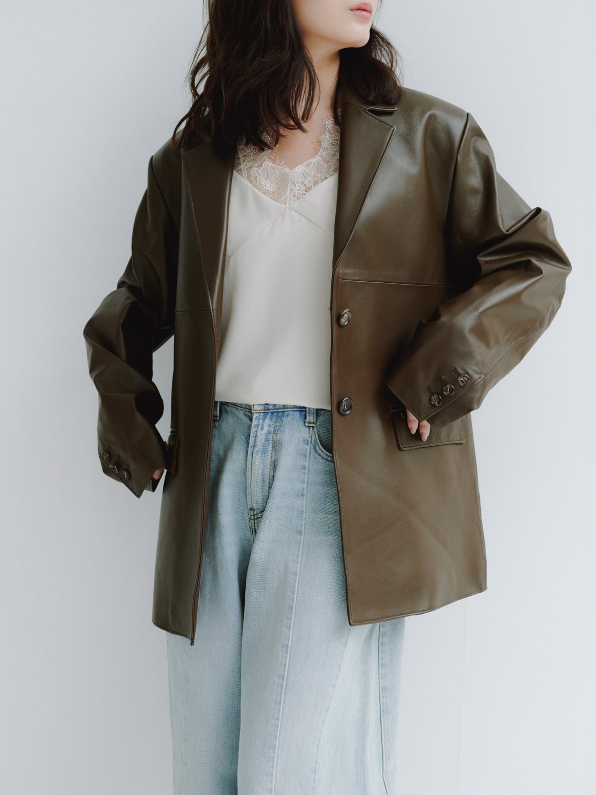 レザーテーラードジャケット