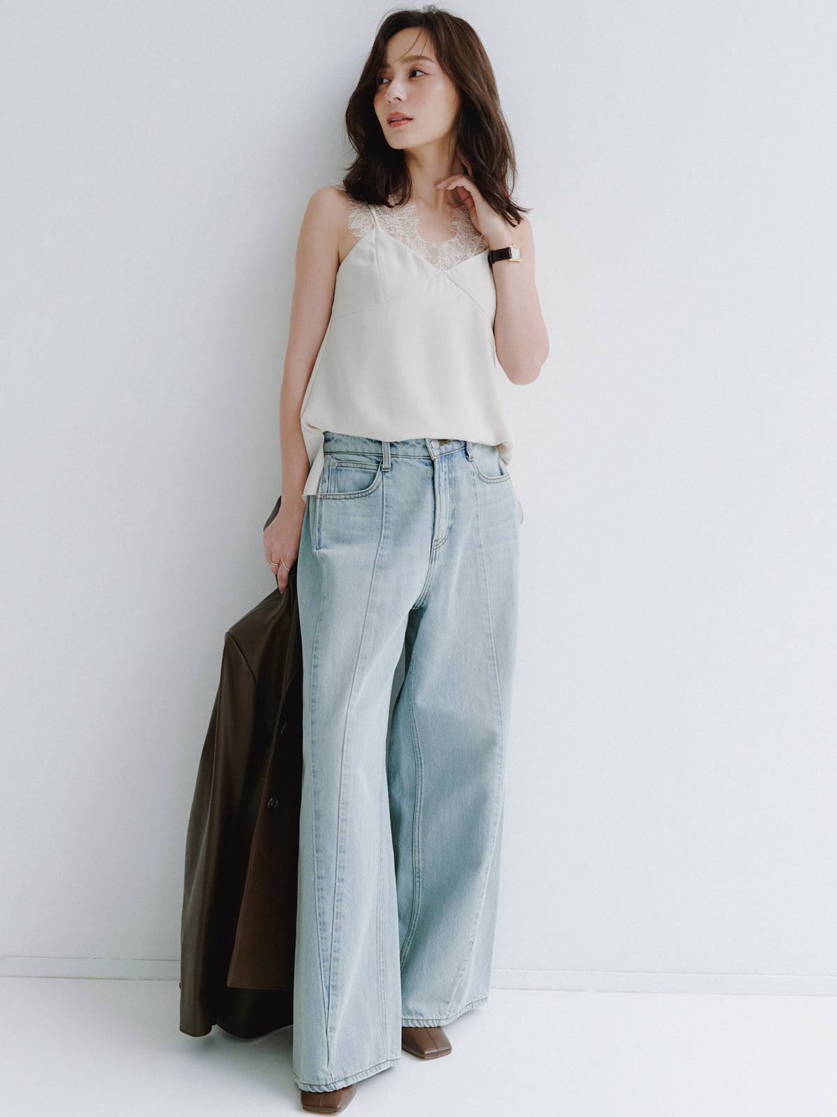 レーストリムカップインキャミソール