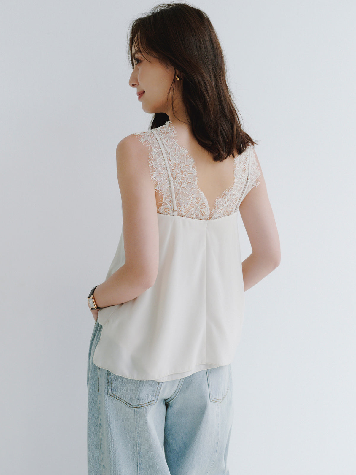 レーストリムカップインキャミソール