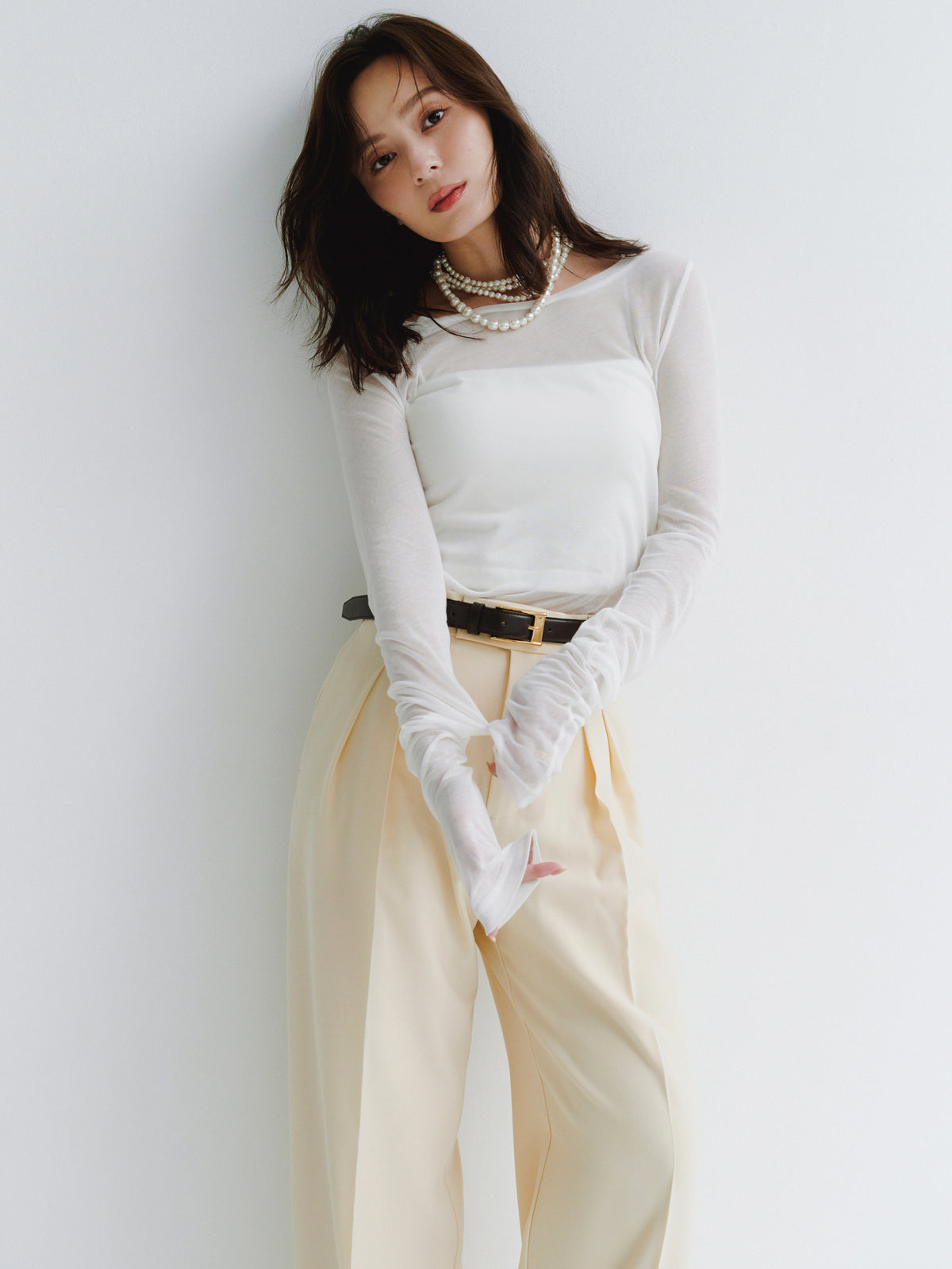 ミッドウェイトツータックワイドパンツ