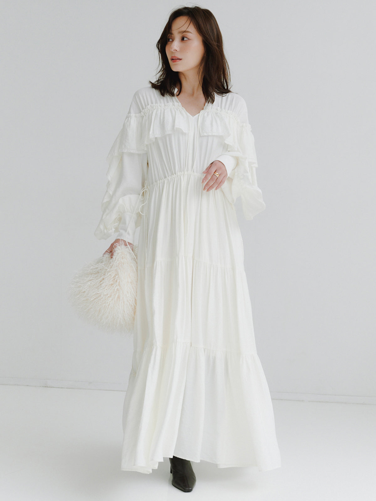 リンクルラッフルワンピース