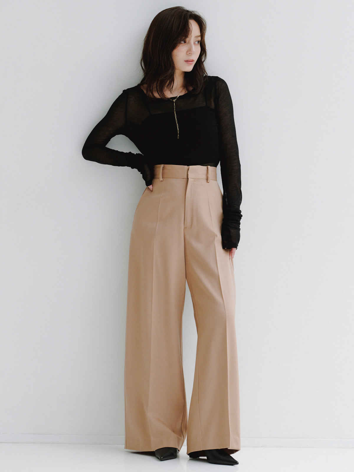 グロスウールワイドパンツ