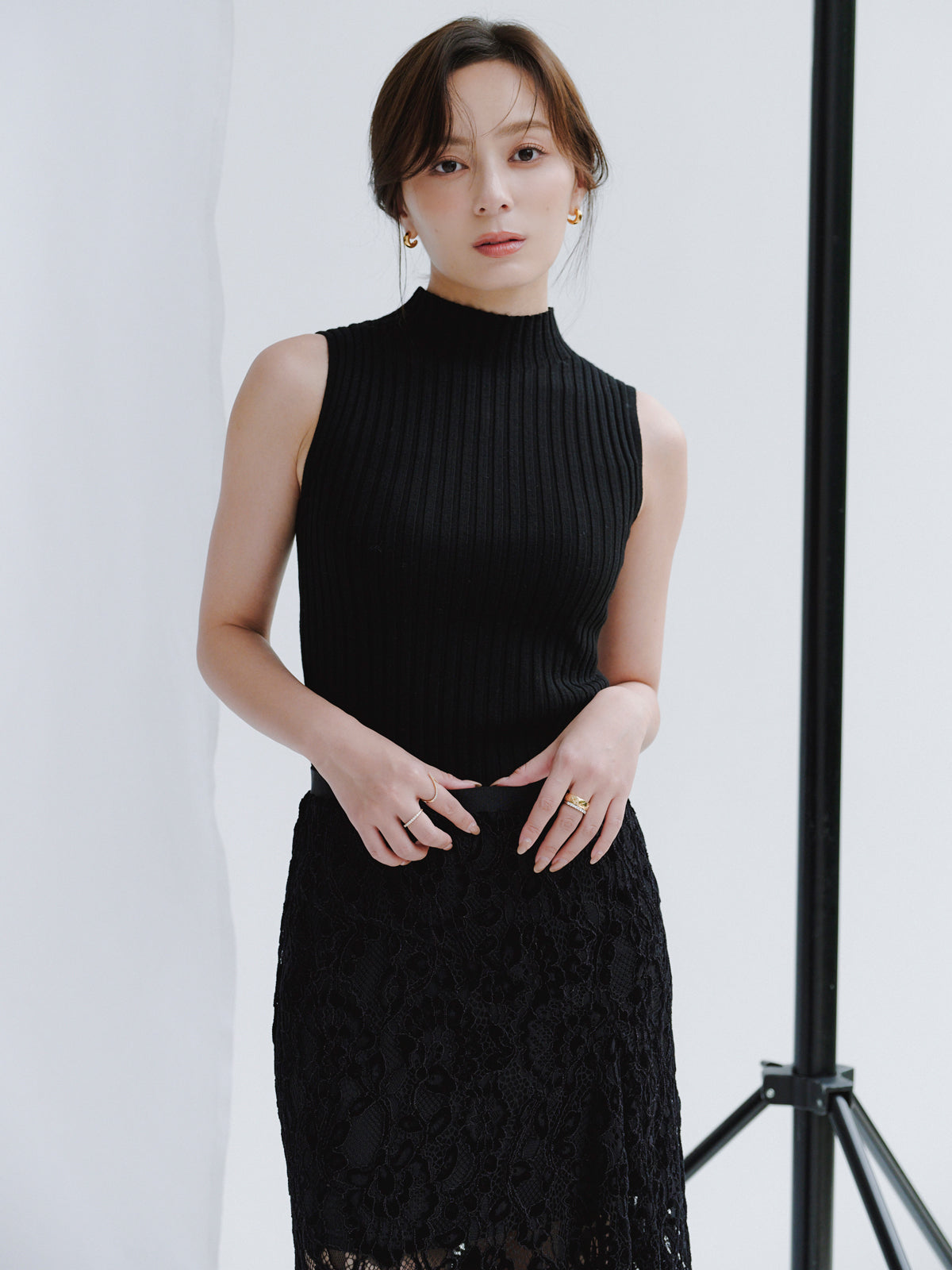 ベロアレースナロースカート