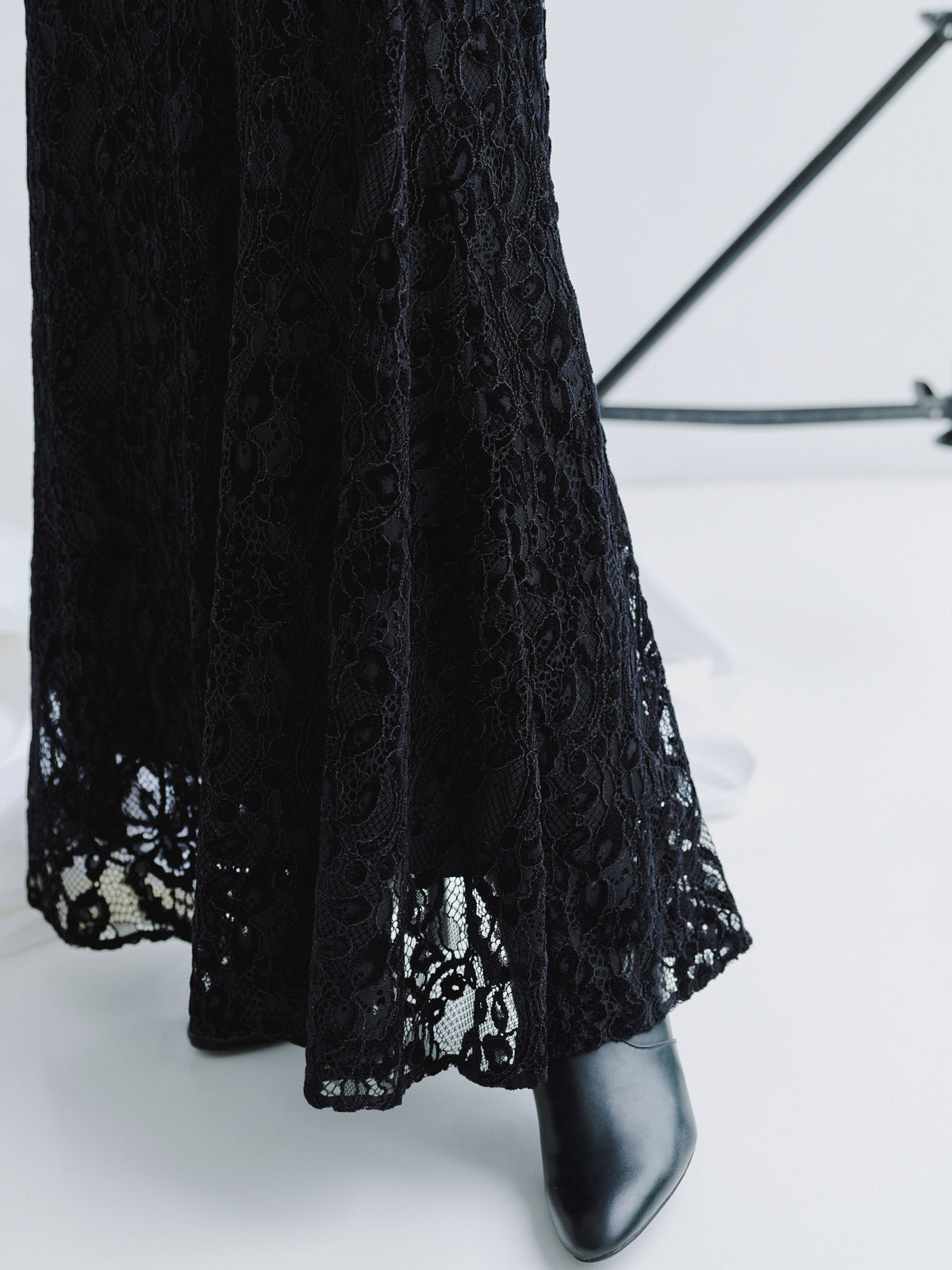 ベロアレースナロースカート