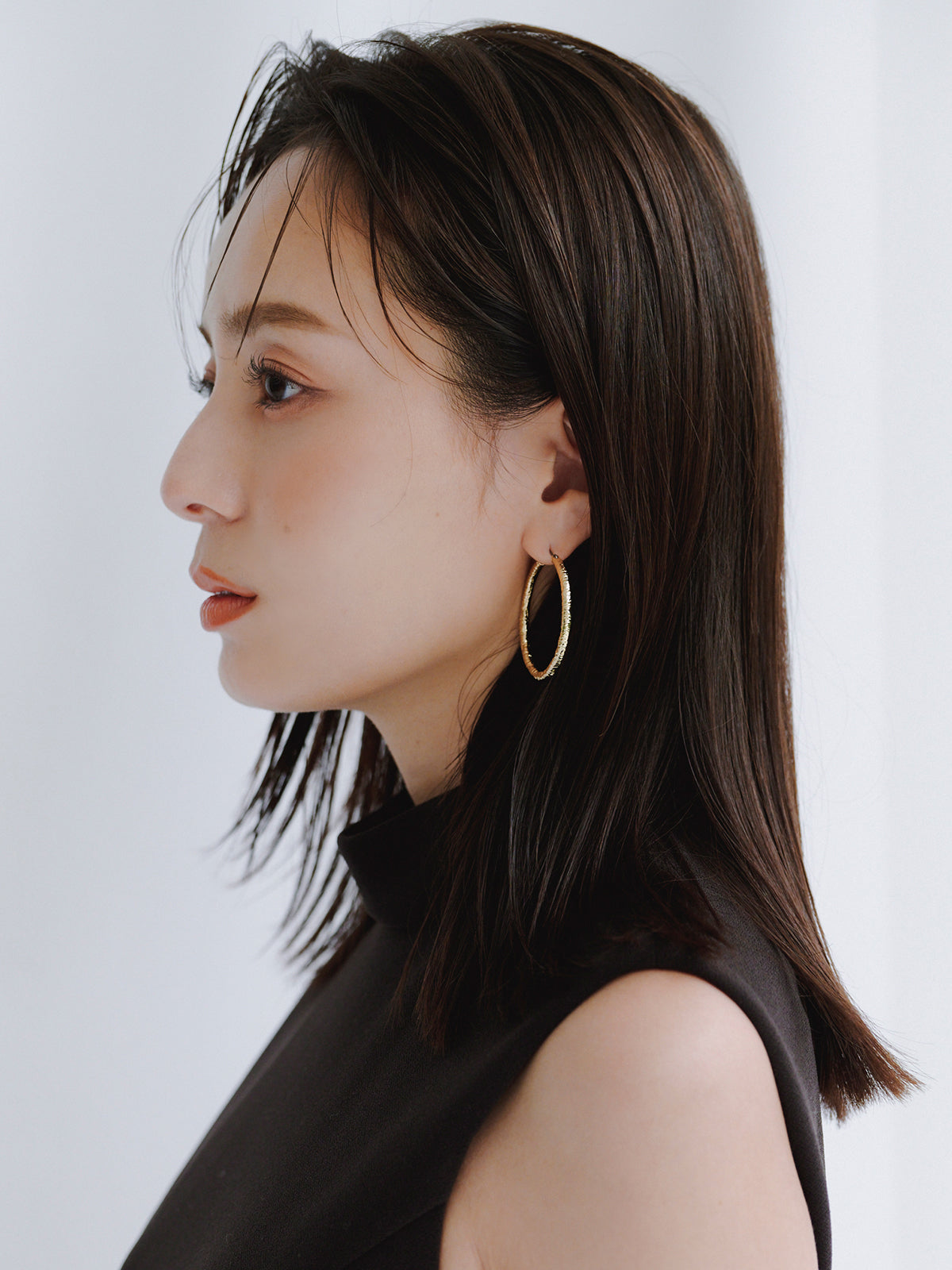 テクスチャーフープピアス