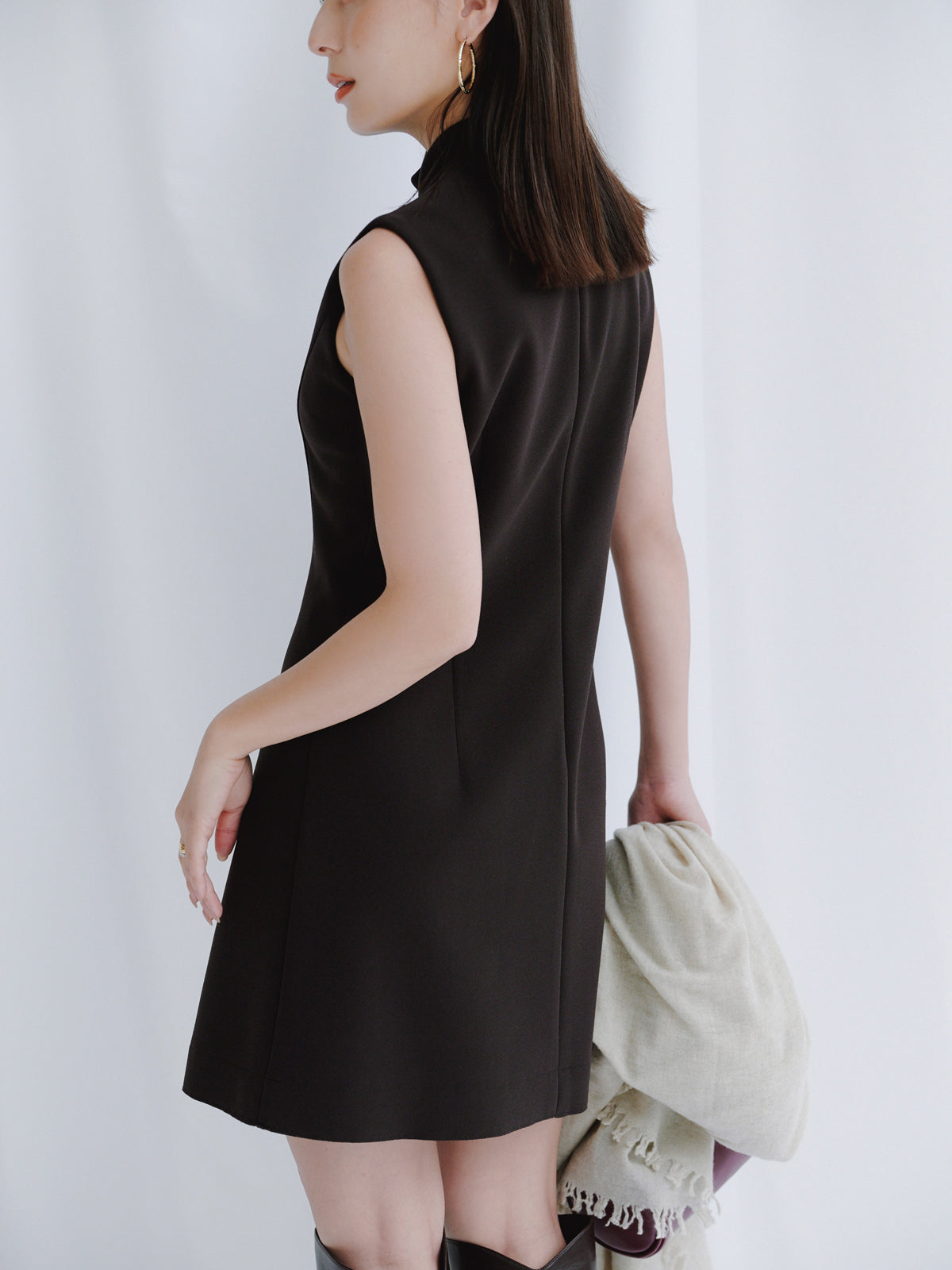 カットジョーゼットミニワンピース