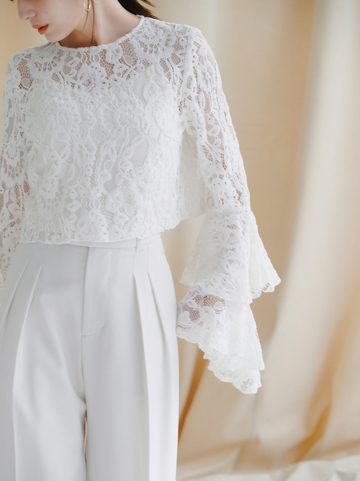 ミッドウェイトツータックワイドパンツ