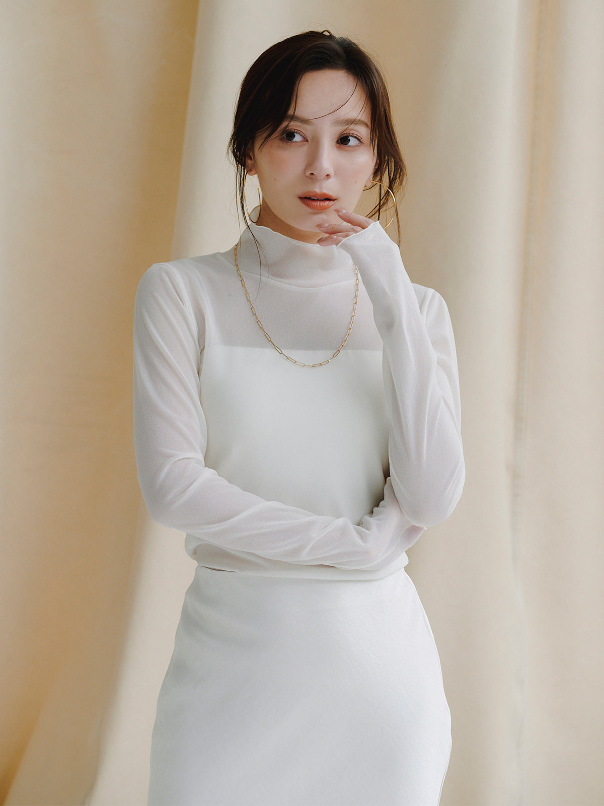 Sheer Tricot Cut Top