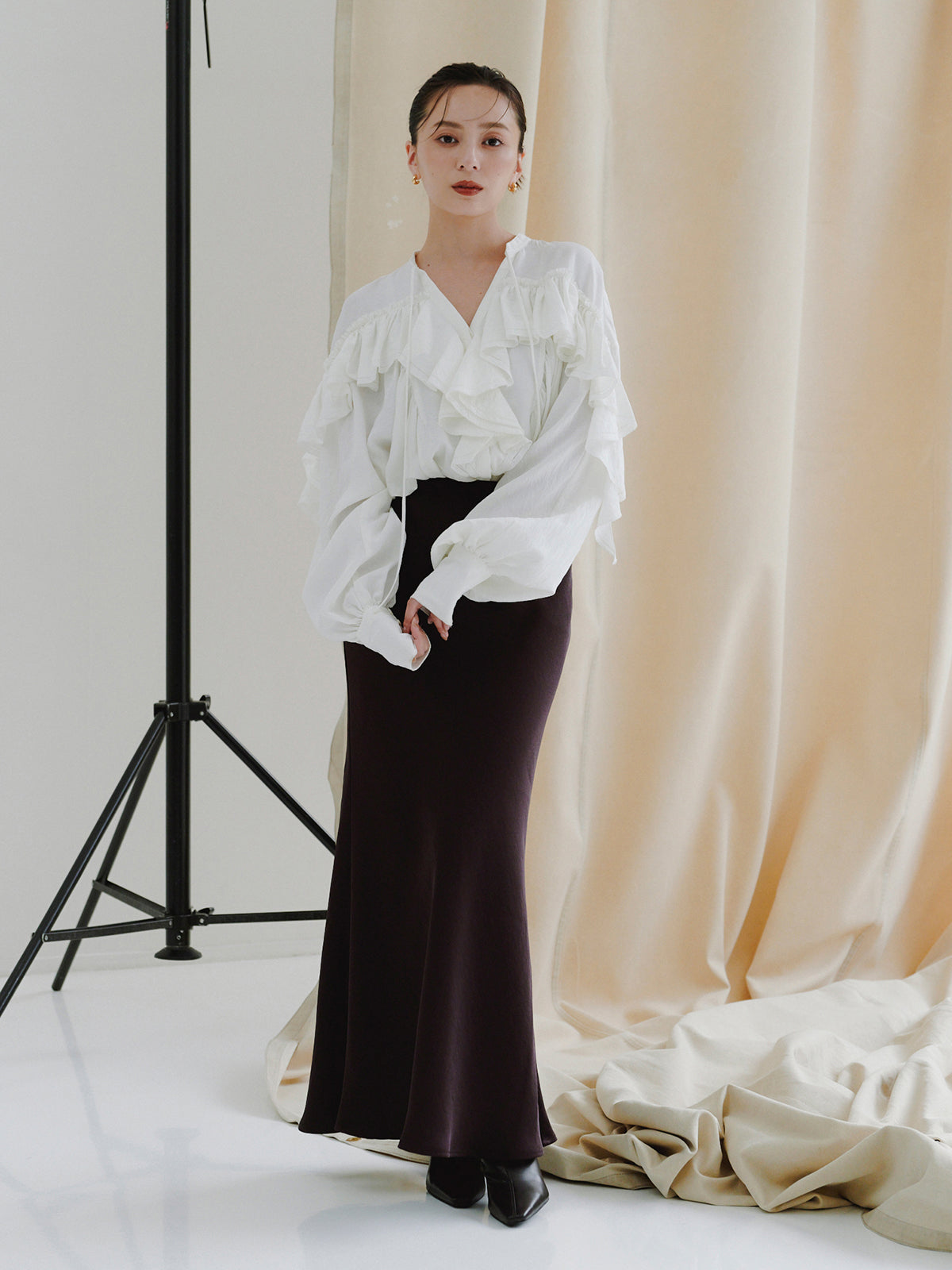 Wrinkle Ruffle Blouse