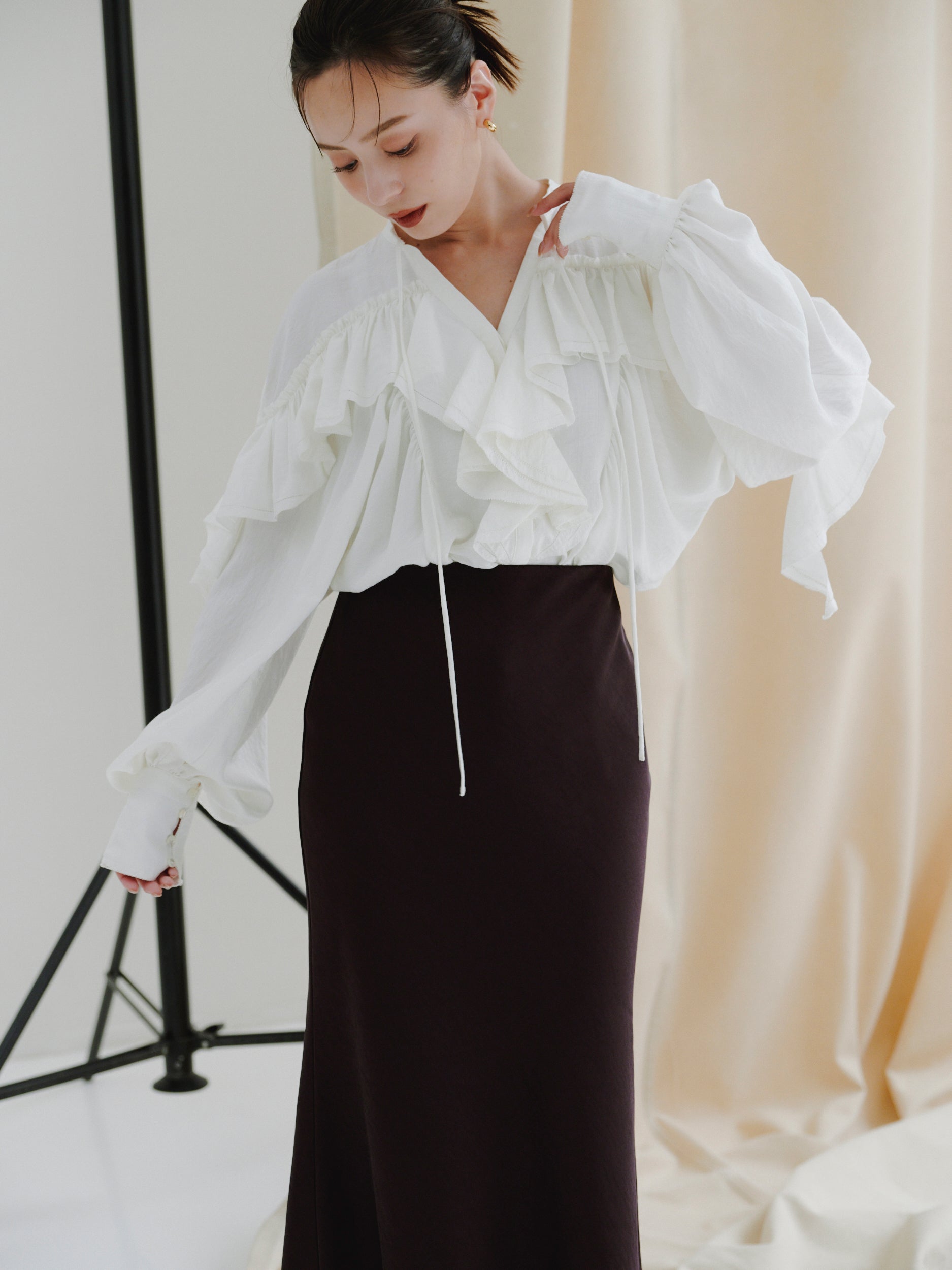 Wrinkle Ruffle Blouse
