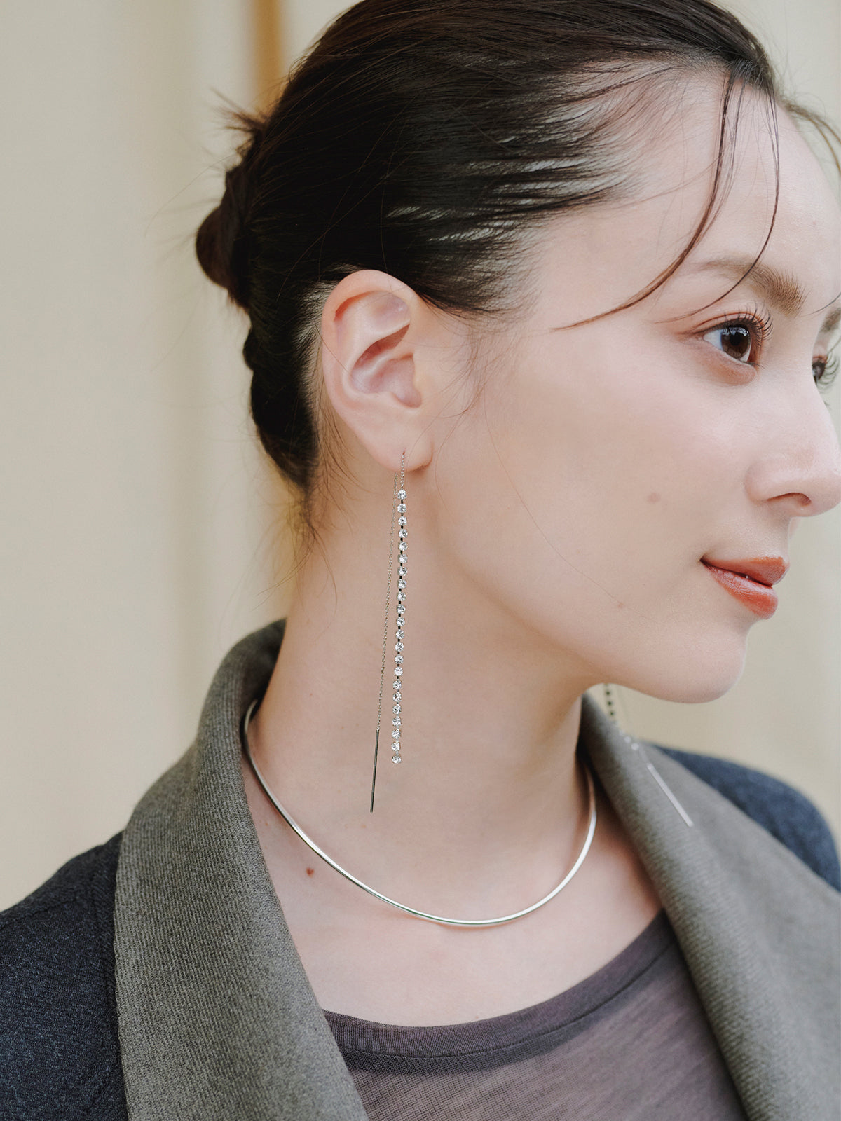 ダイヤレーンロングピアス