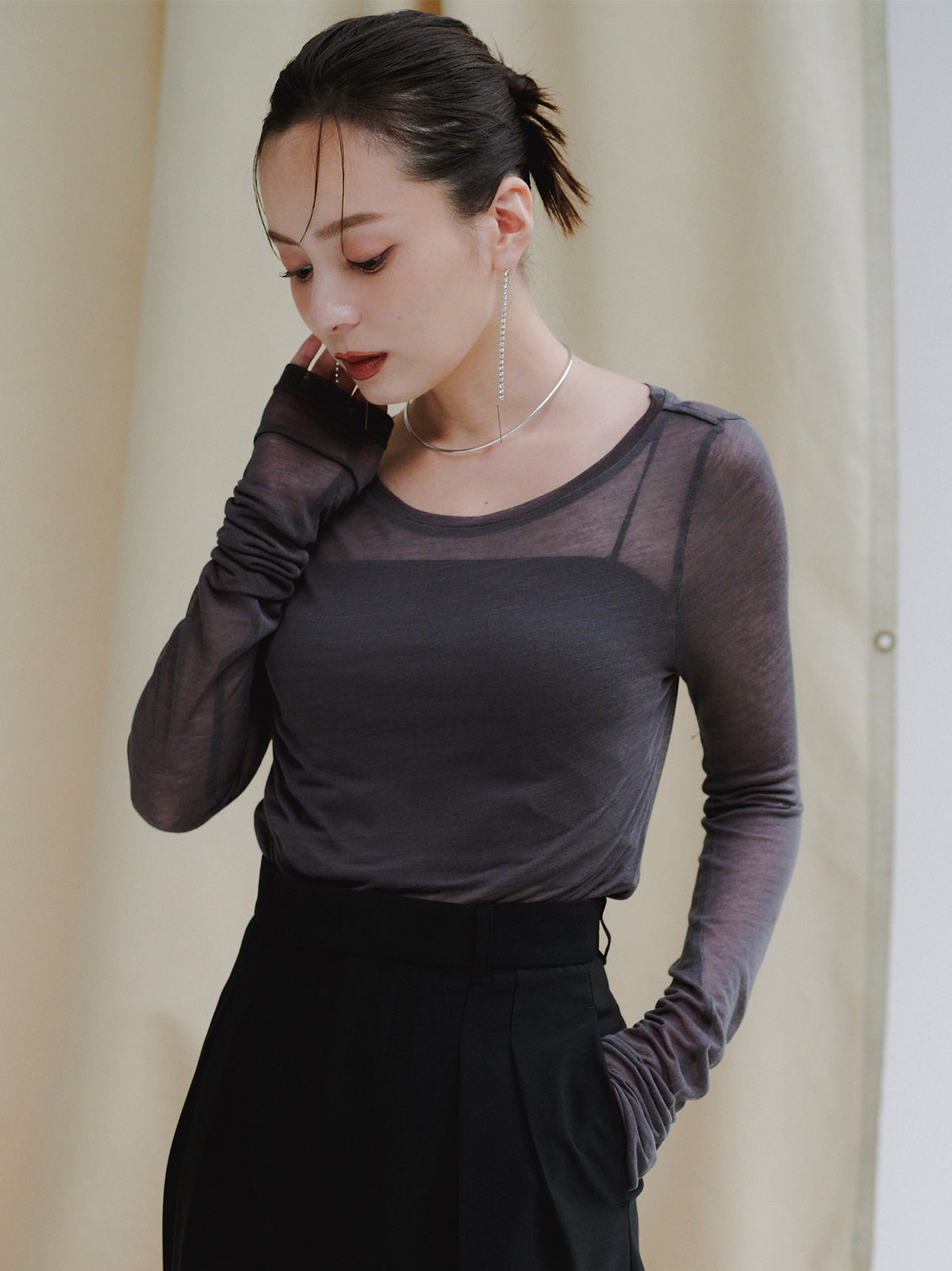 ダイヤレーンロングピアス