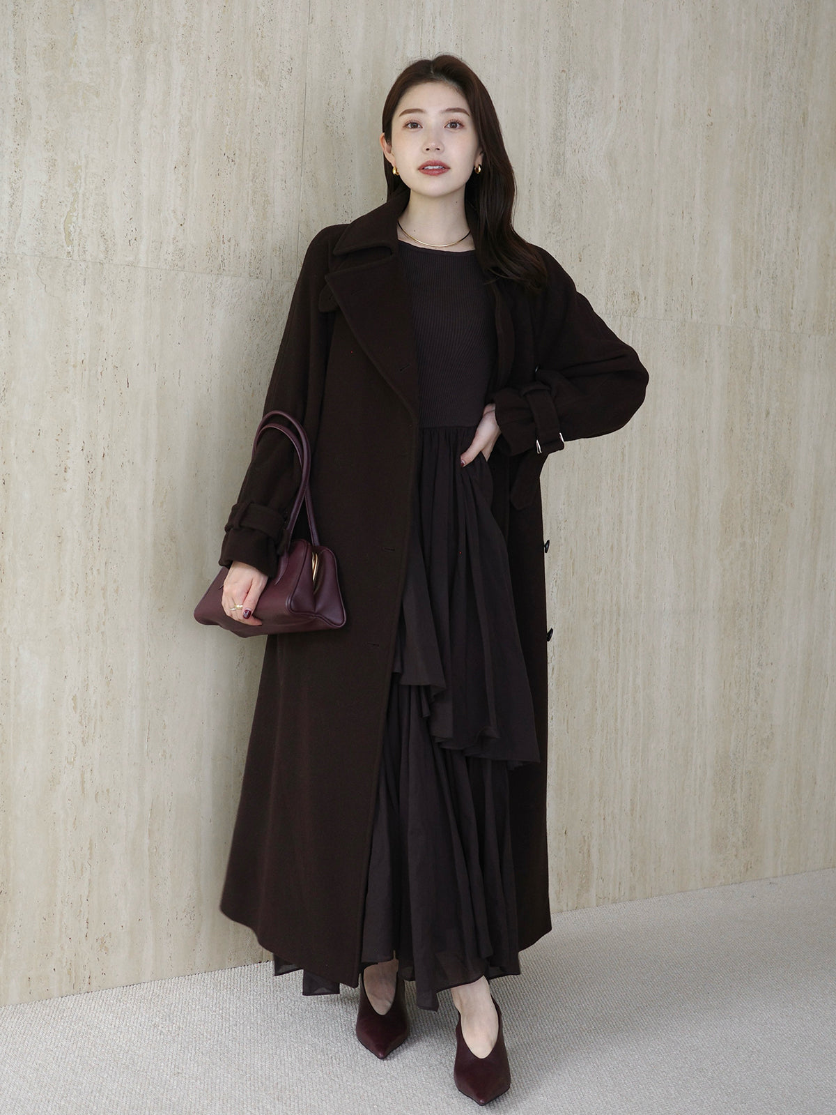 PR:157cm COLOR:DARK BROWN SIZE:1