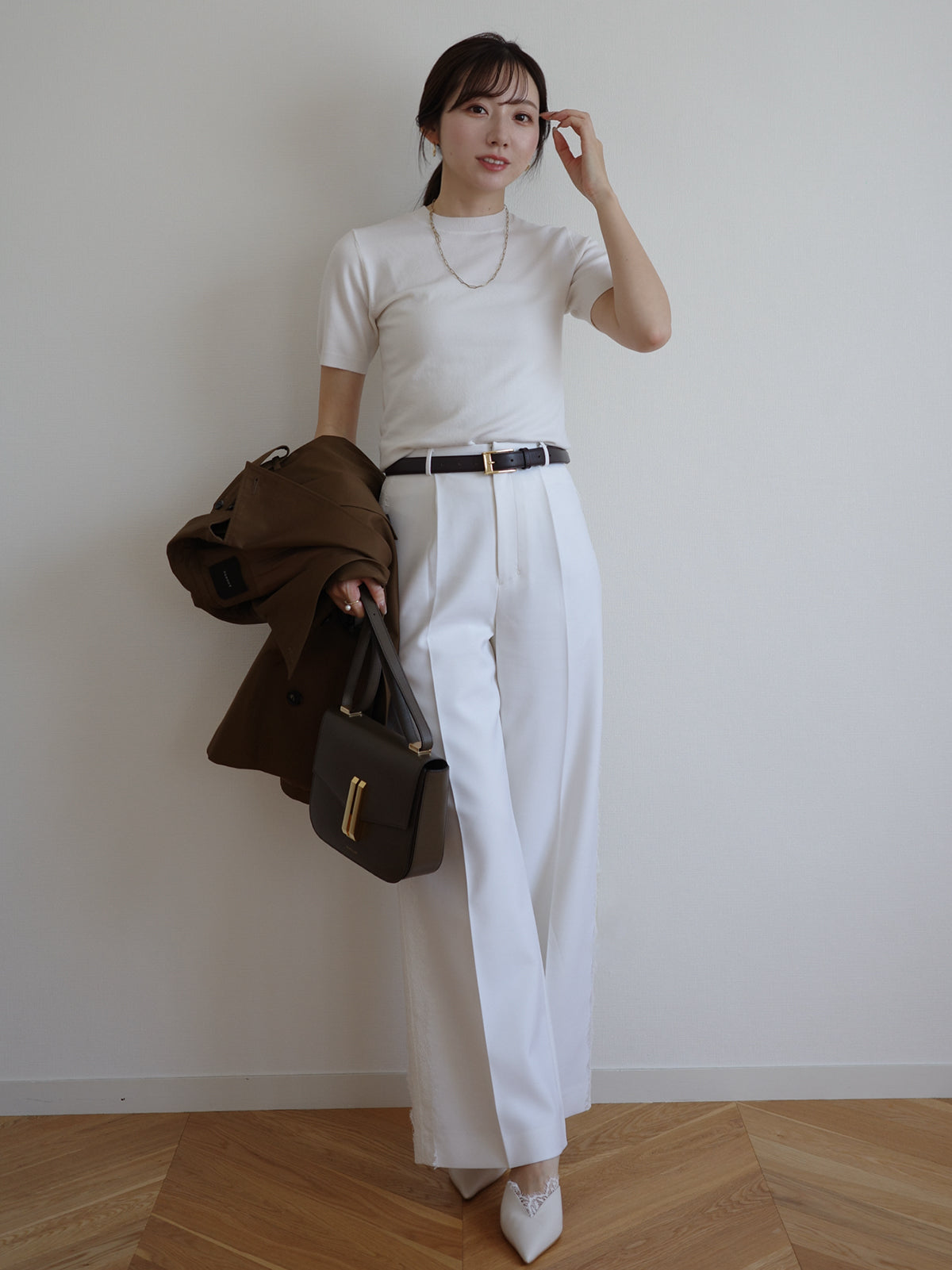 ハーフスリーブニットプルオーバー