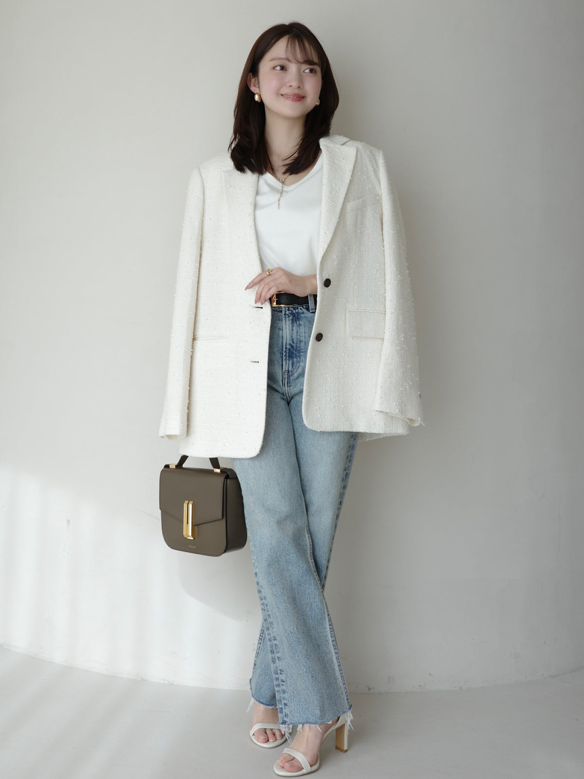 ツイードシングルオーバージャケット