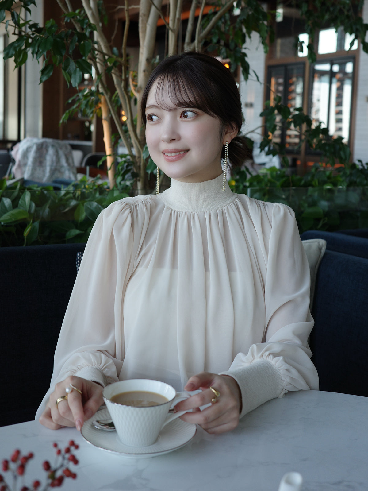 ジョーゼットフレアブラウス