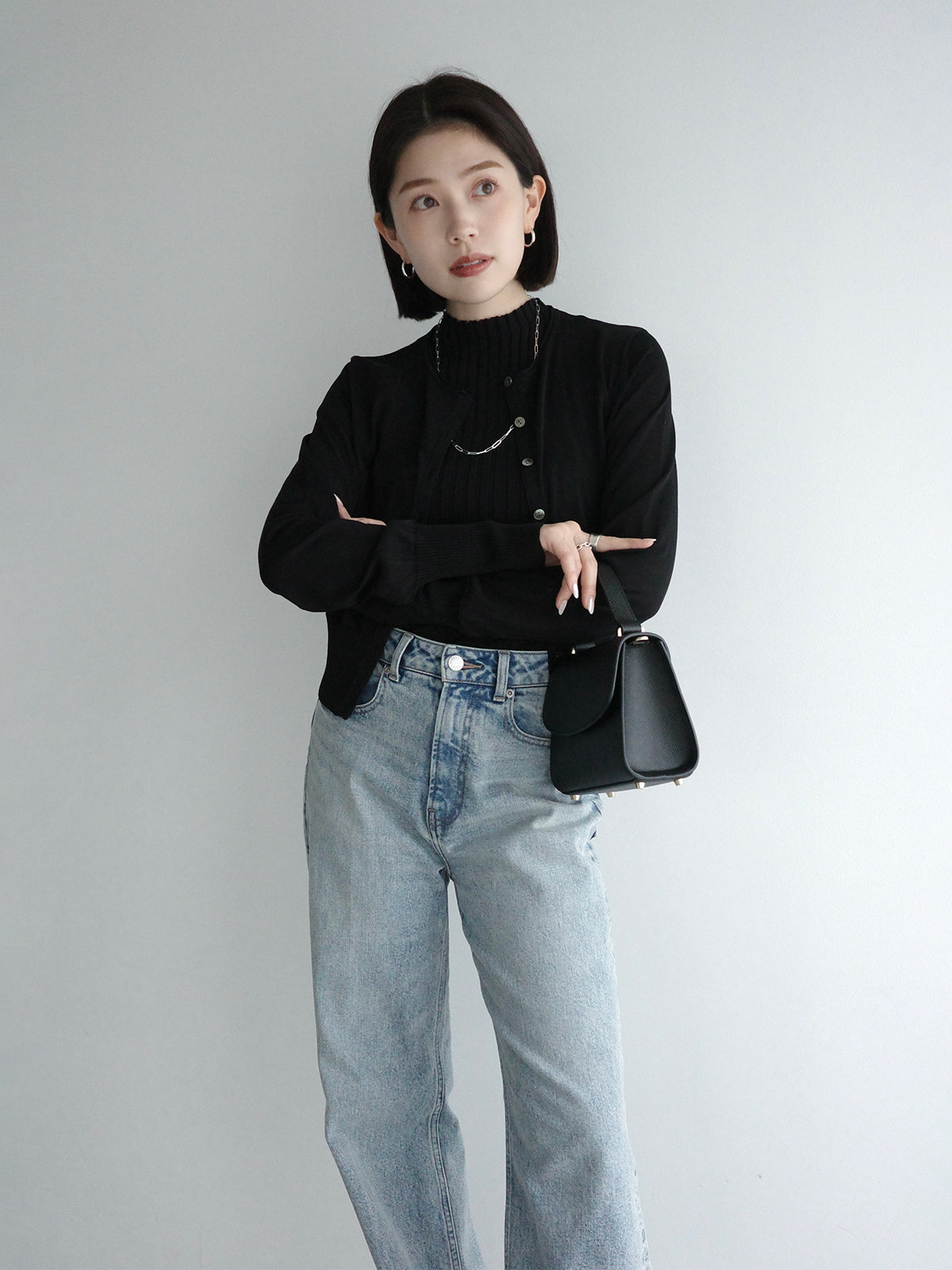 宽腿牛仔裤
