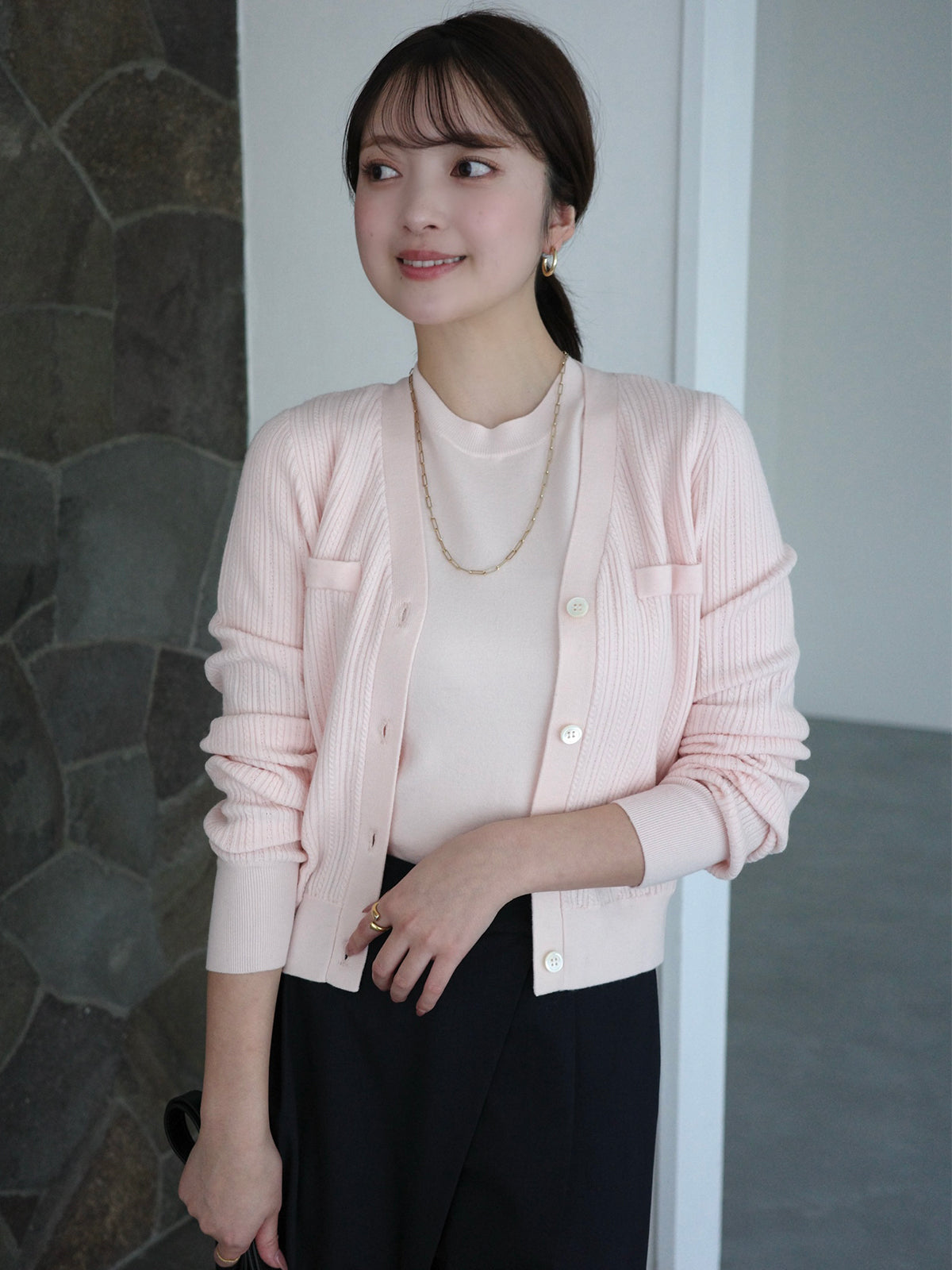 ハーフスリーブニットプルオーバー