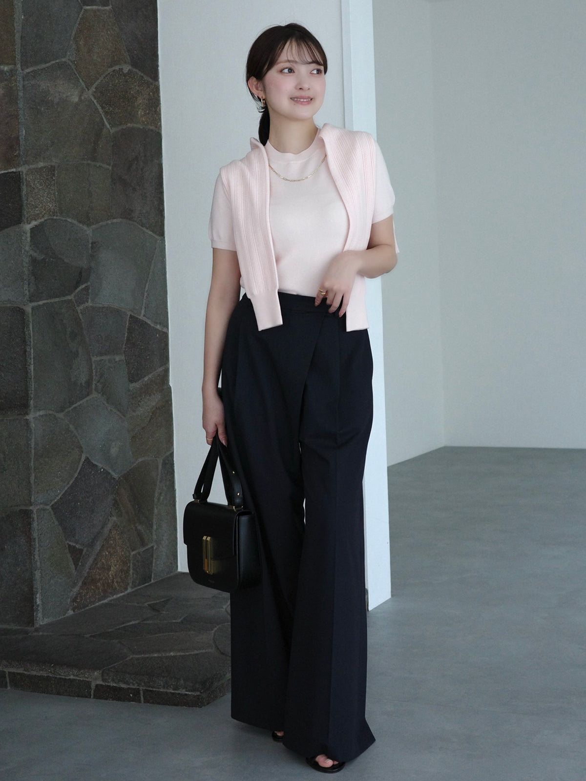 ハーフスリーブニットプルオーバー