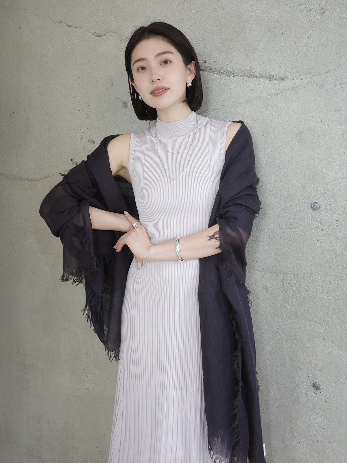 セミマーメイドニットワンピース