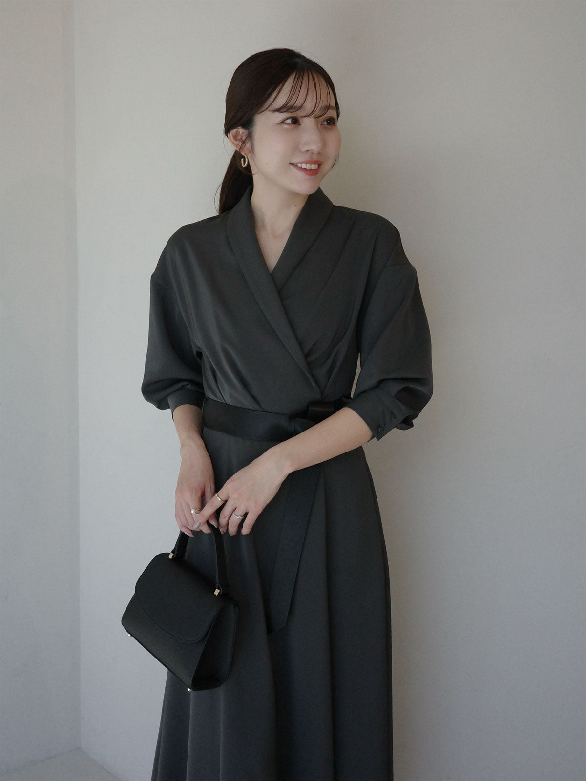 Shawl Collar Narrow Dress