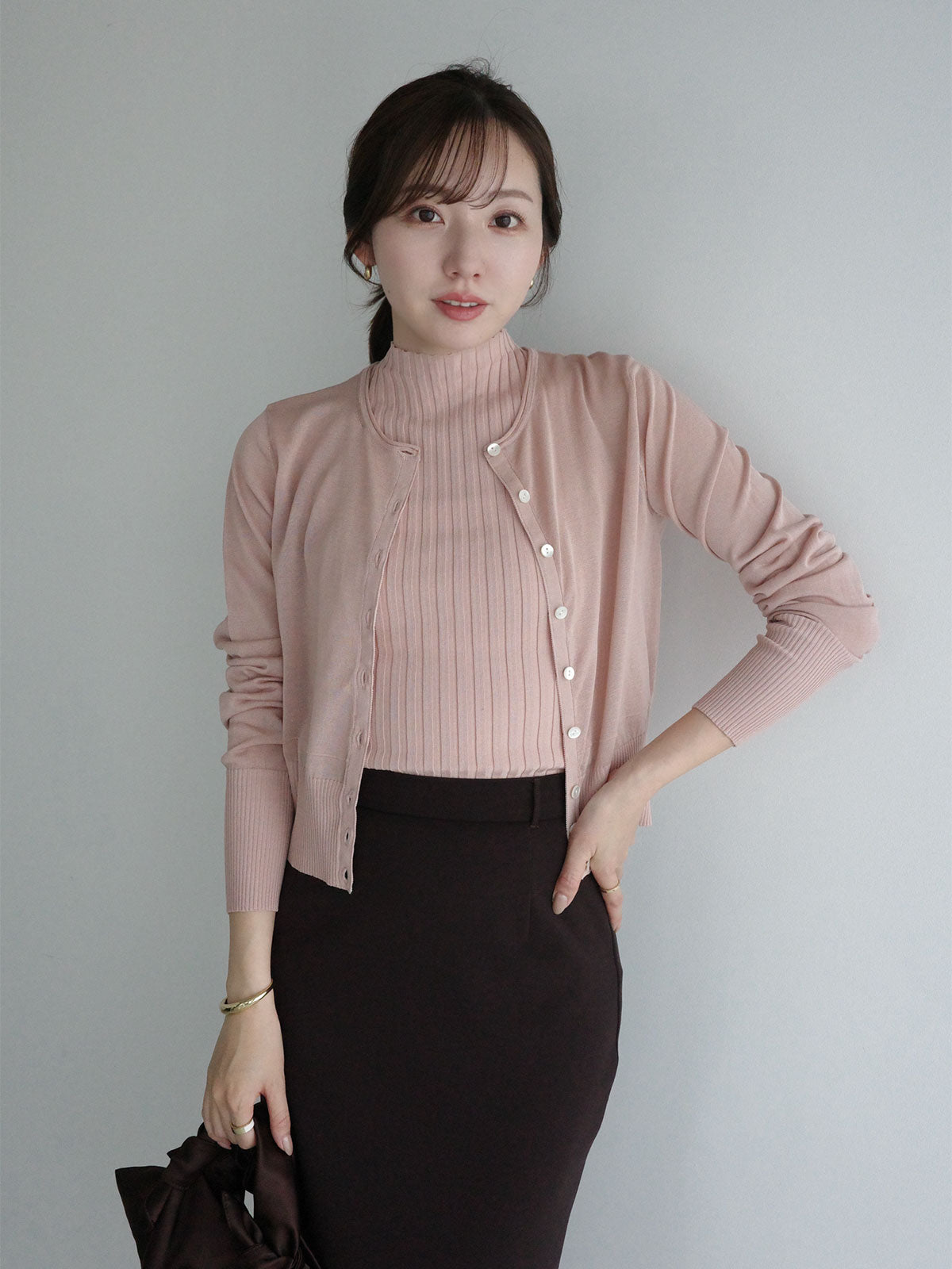 Mercerized Cotton Rib Knit Top