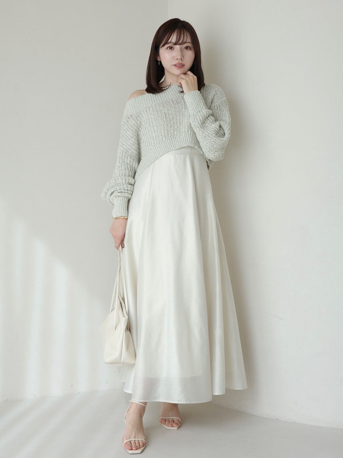 ニットレイヤードキャミワンピース