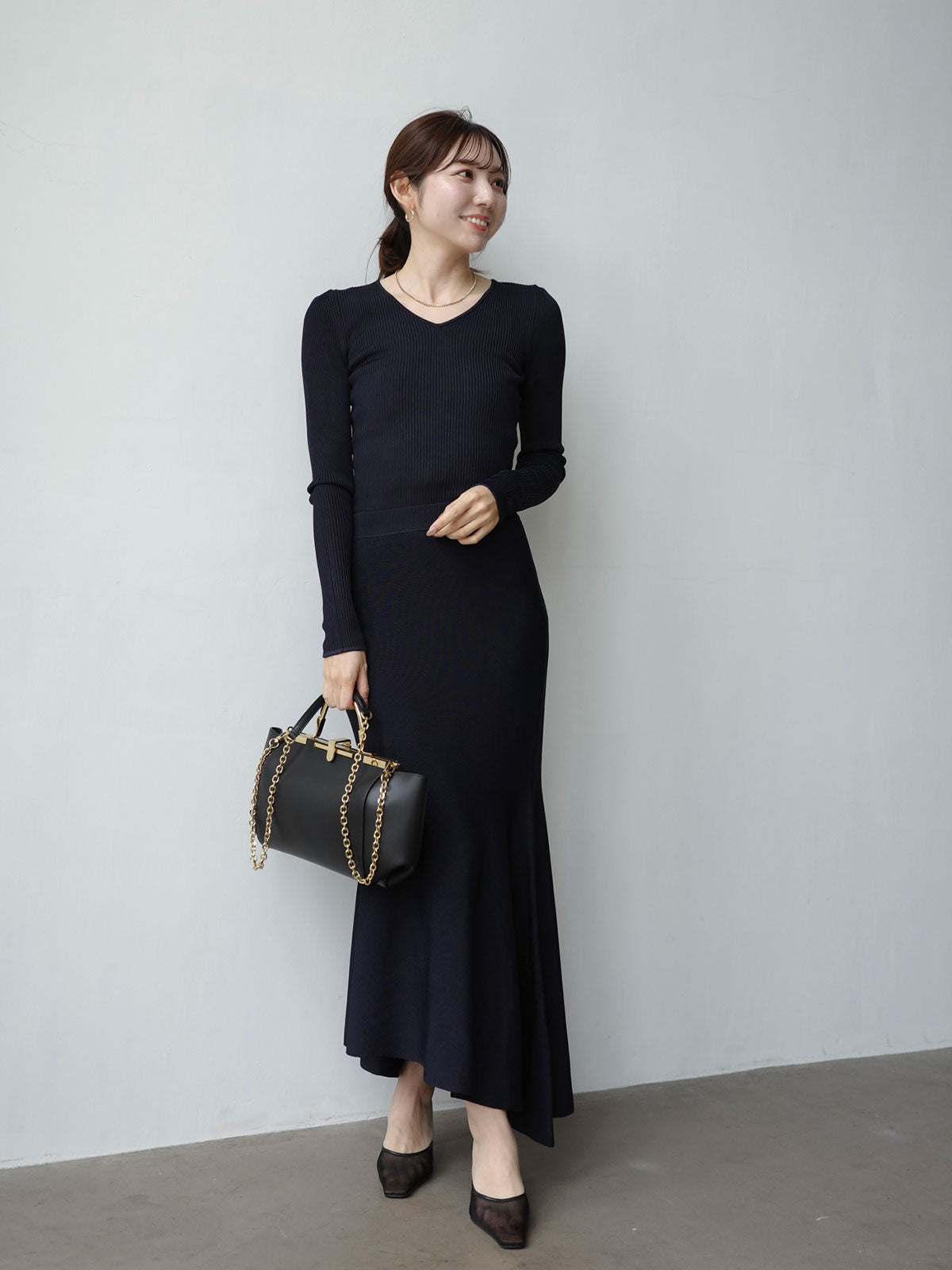 リュクスビスコースリブニットプルオーバー