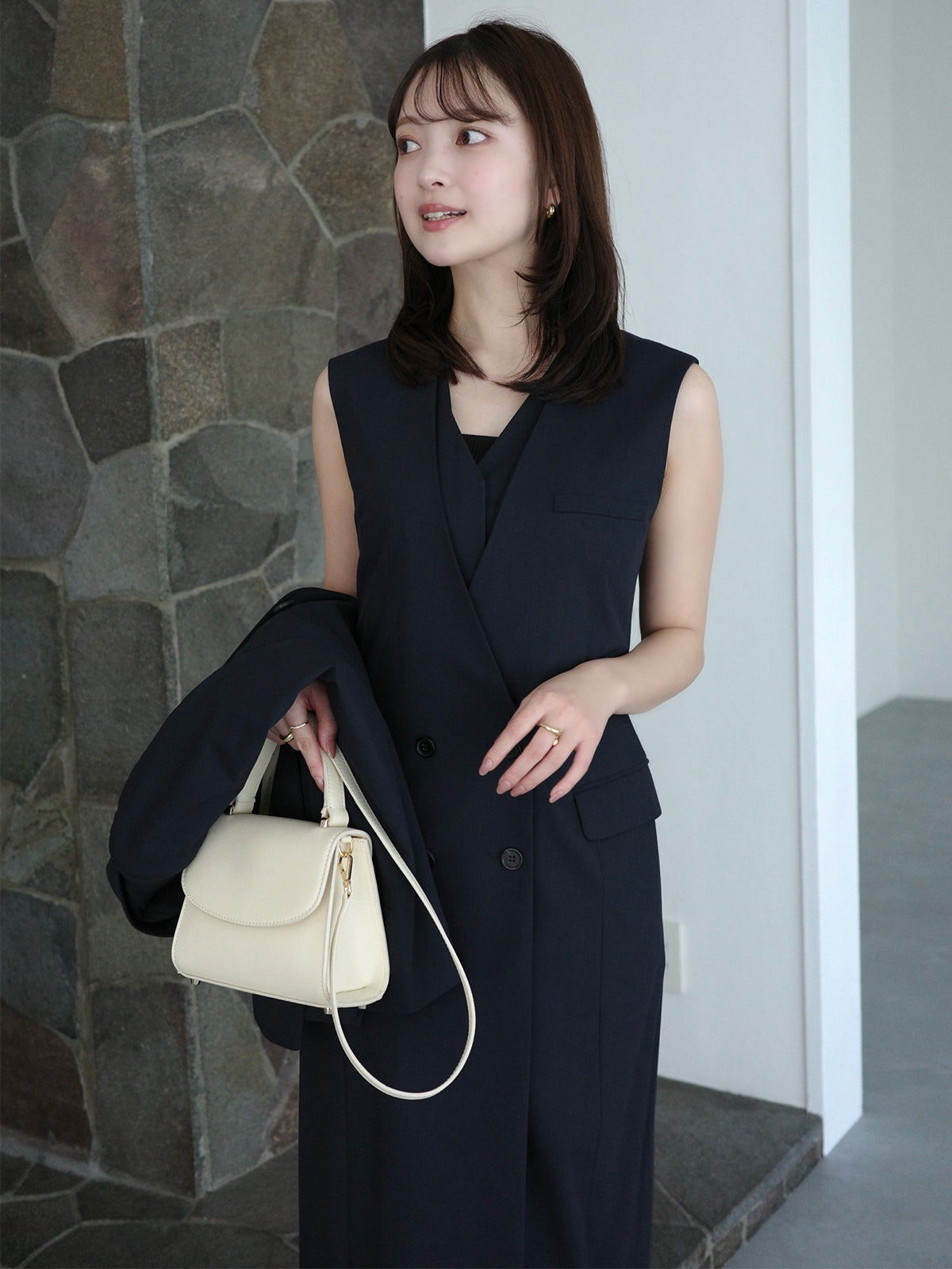 レイヤードジレワンピース