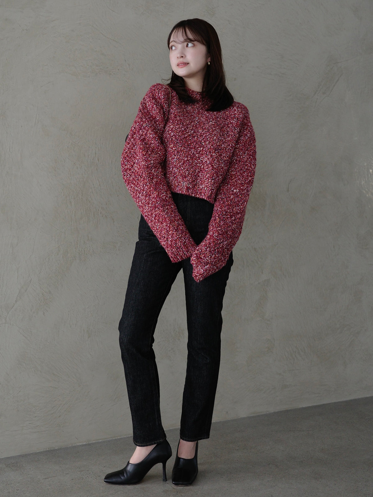 ミックスヤーンニットトップス