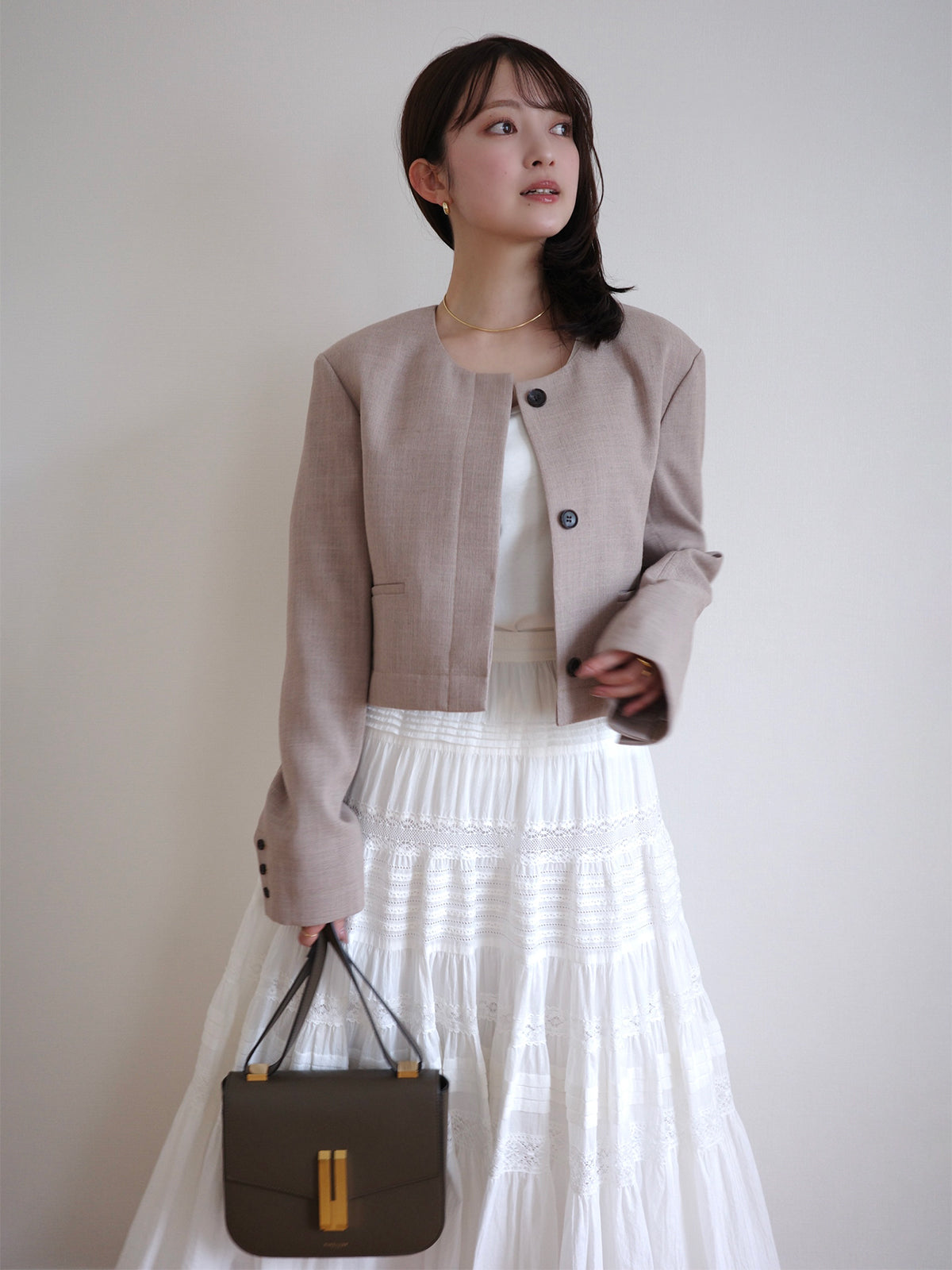 レースパネルティアードスカート