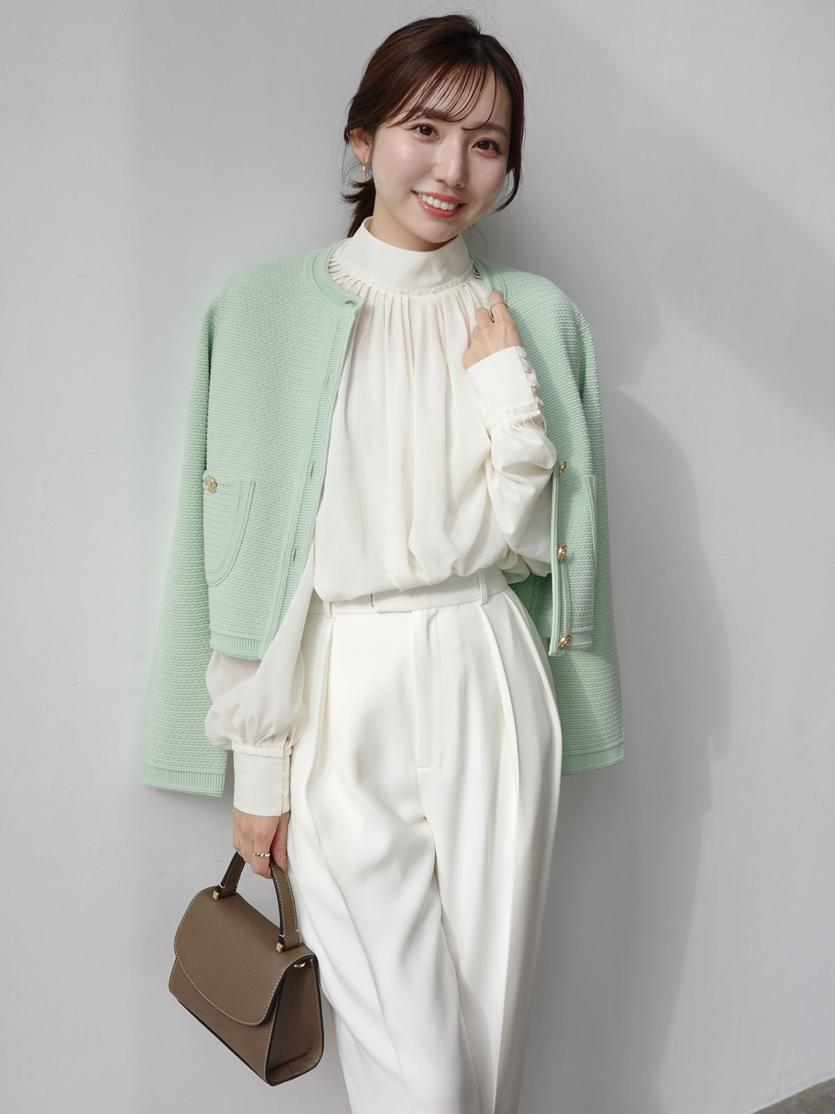 キュプラコットンボリュームブラウス