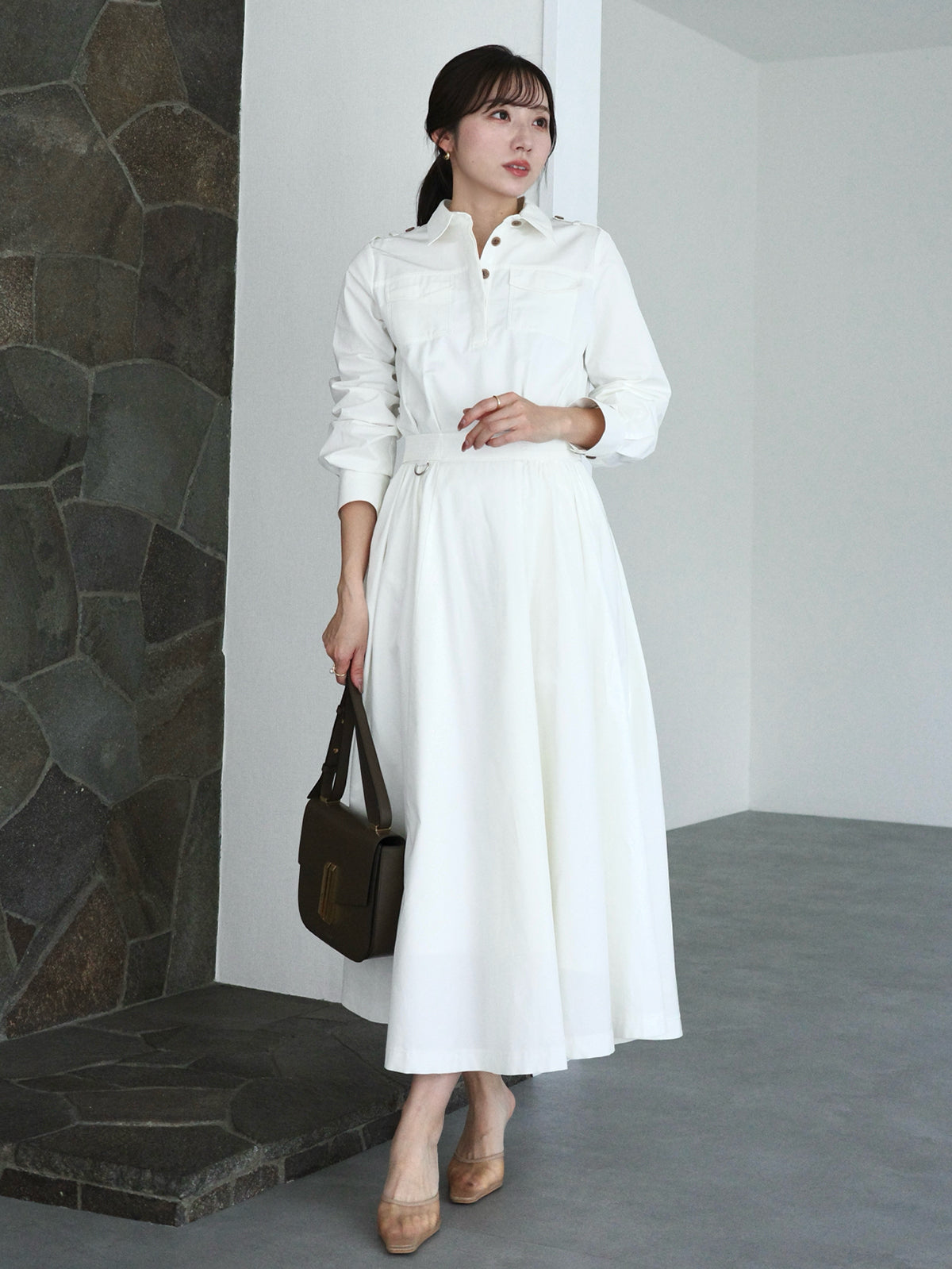 トレンチライクフレアワンピース